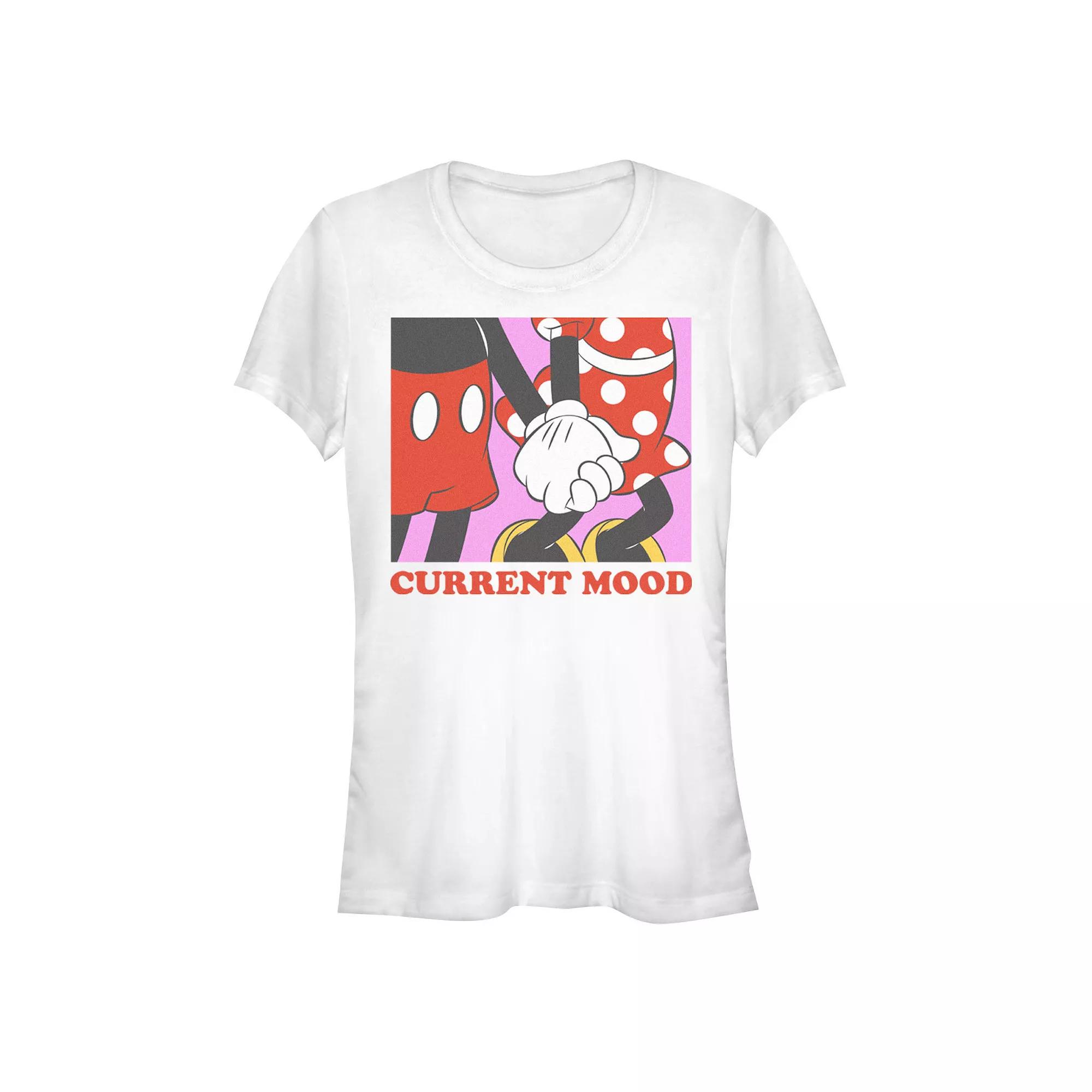 Disney's Mickey Mouse And Minnie Current Mood Juniors' Graphic Tee, Women's,  Product Image