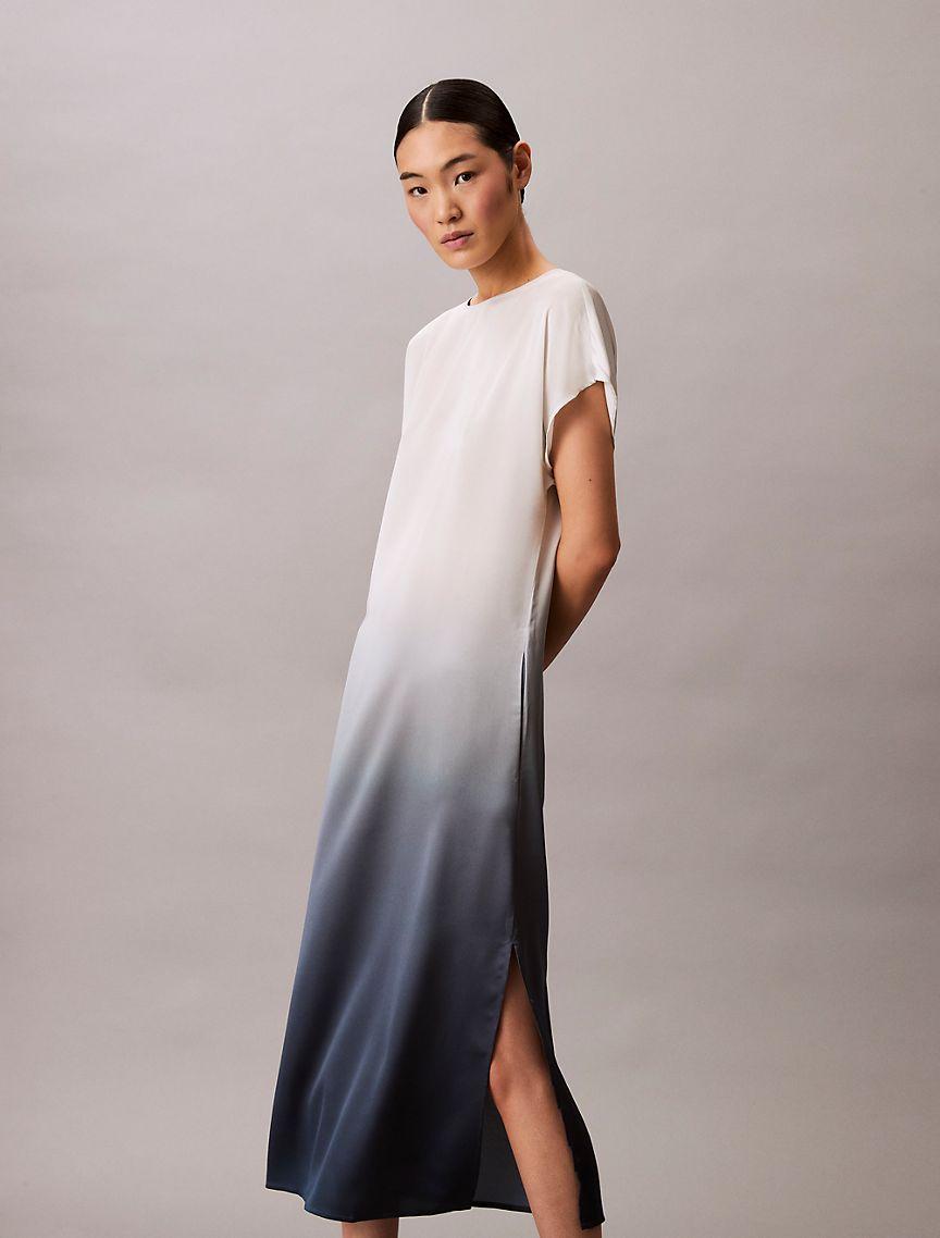 Gradient Satin Midi Dress Product Image