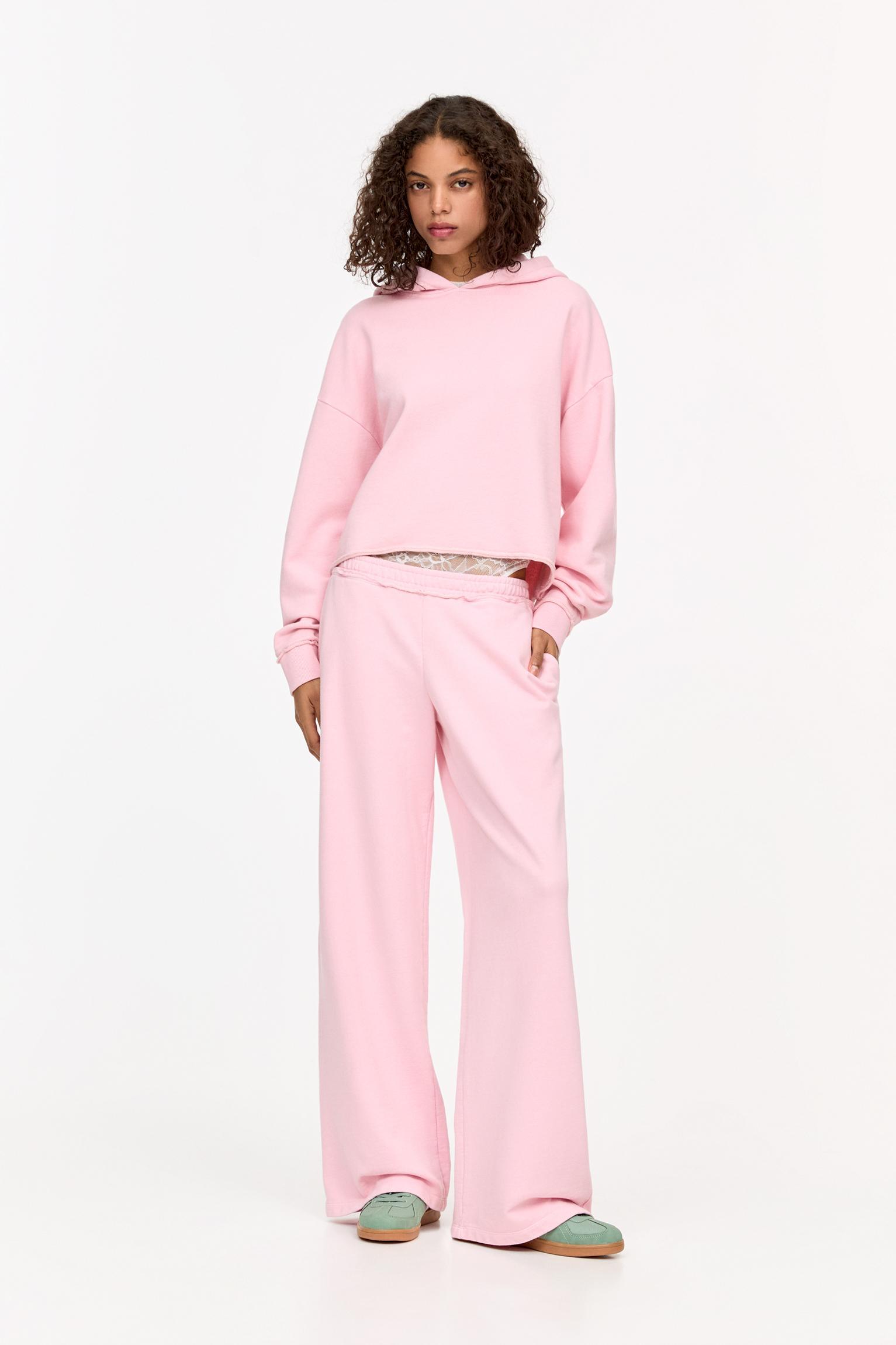 Tracksuit pants with a frayed waist Product Image