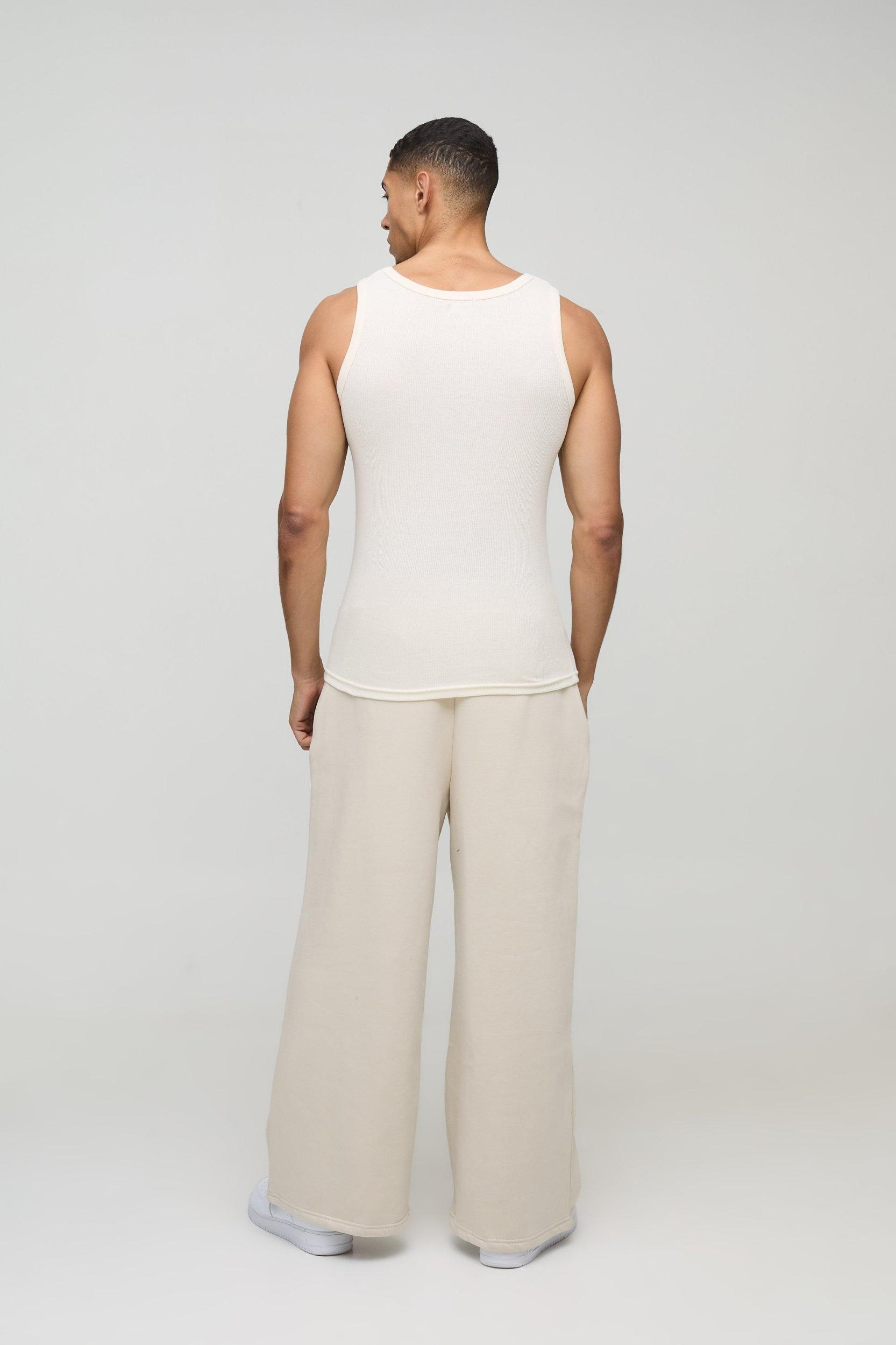 Muscle Fit Ribbed Undershirt | boohooMAN USA Product Image