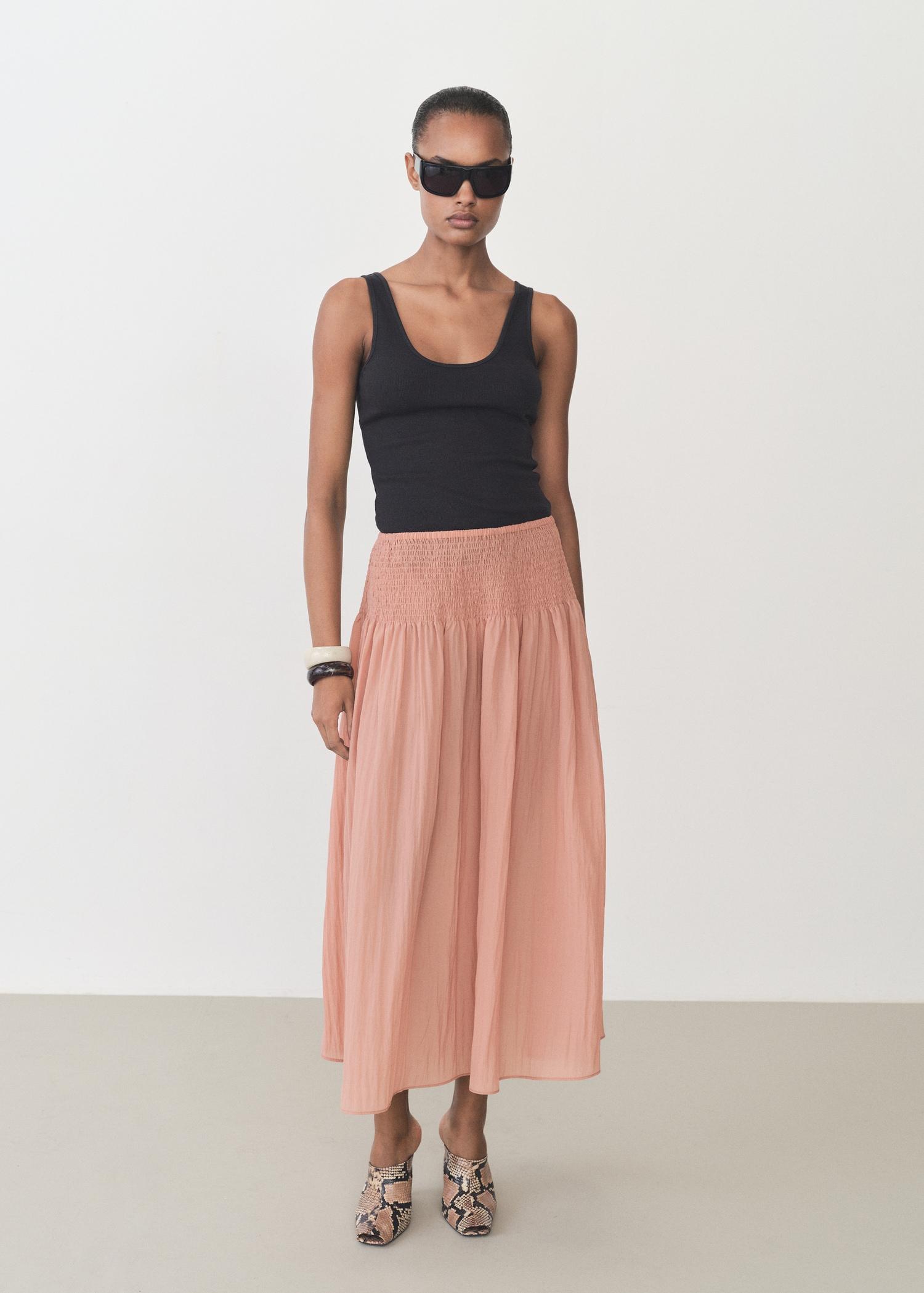 Cotton top with wide straps - Women | MANGO USA Product Image