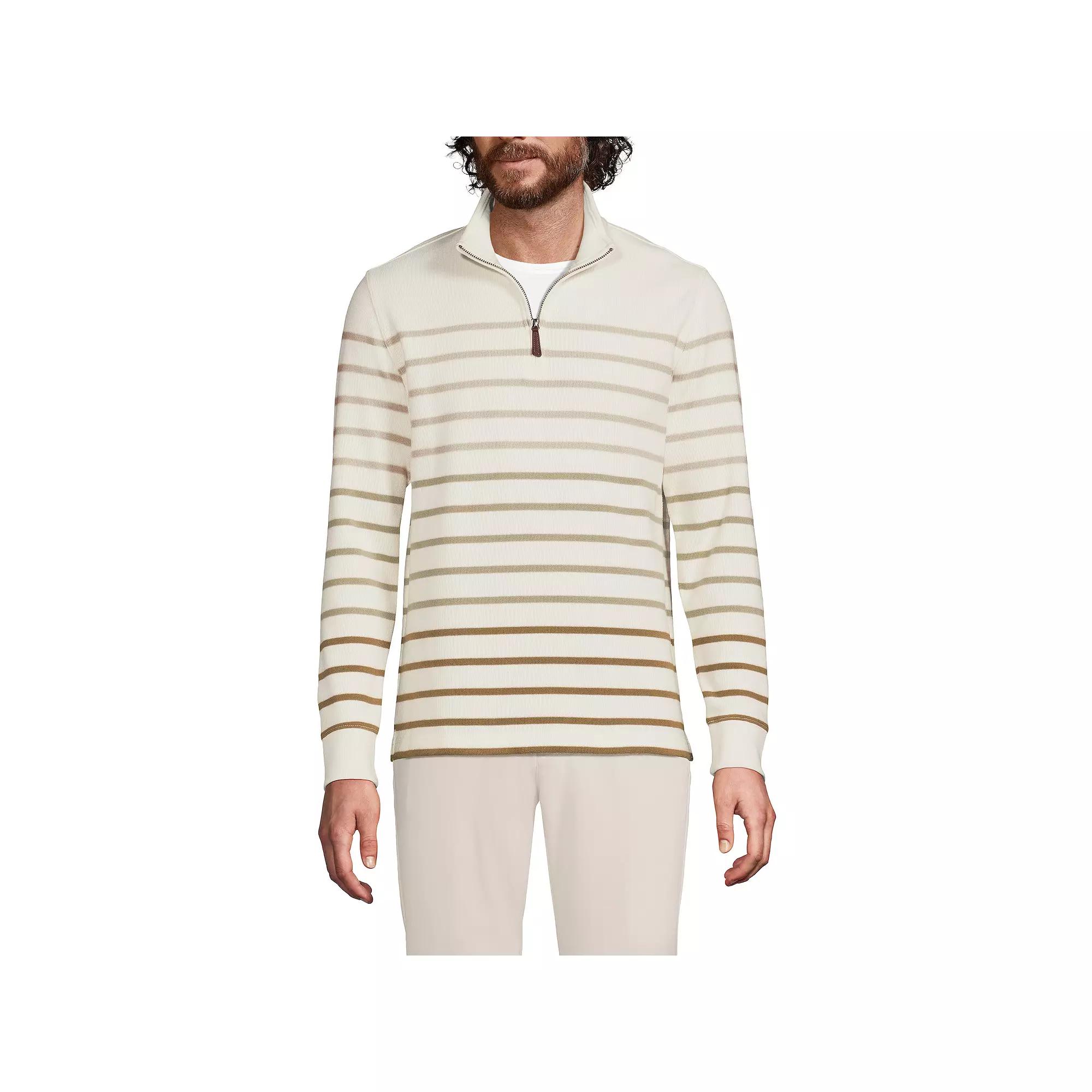 Men's Lands' End Bedford Rib Casual Quarter-Zip Sweater,  Product Image