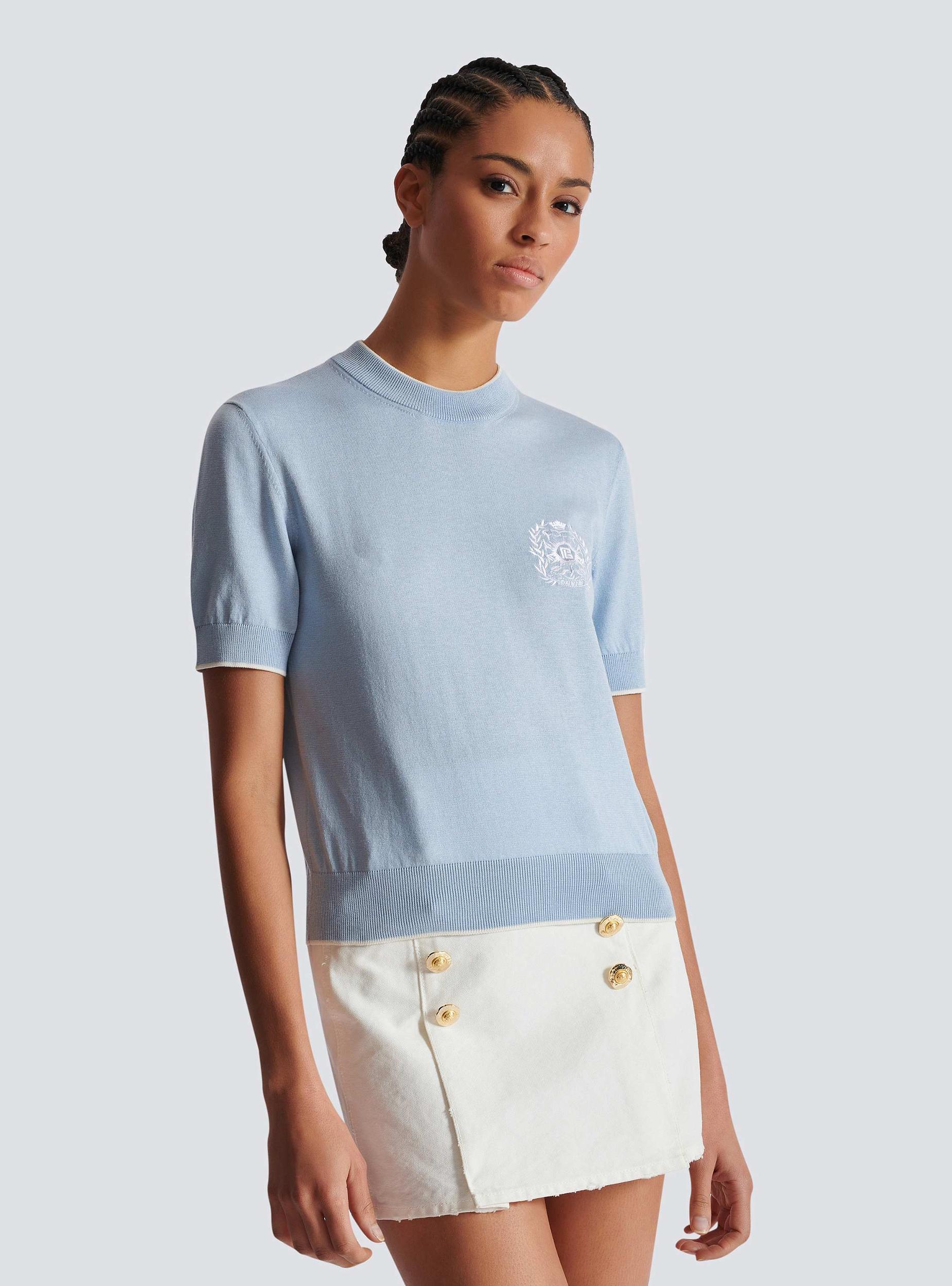 Balmain Emblème-embroidered knit top Product Image