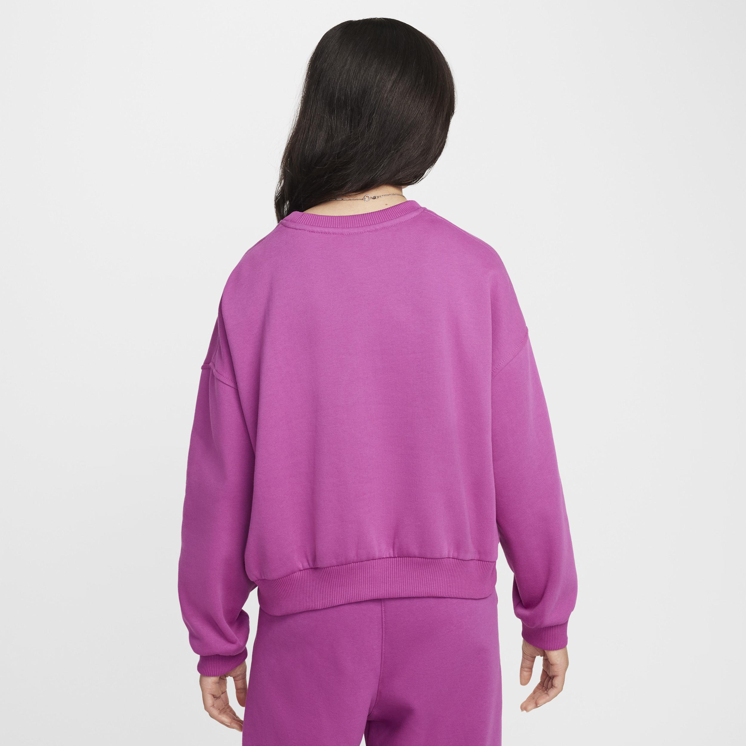 Unisex Nike Sportswear Club Fleece Girls Boxy Crew-Neck Sweatshirt | FZ9244-518 Product Image
