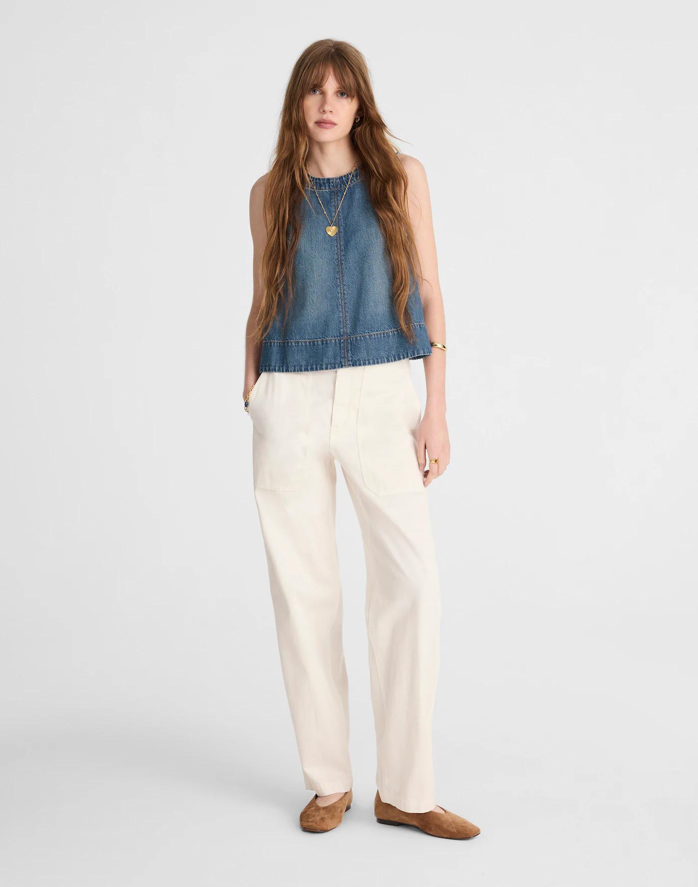 Boxy Shell Top in Airy Denim Product Image