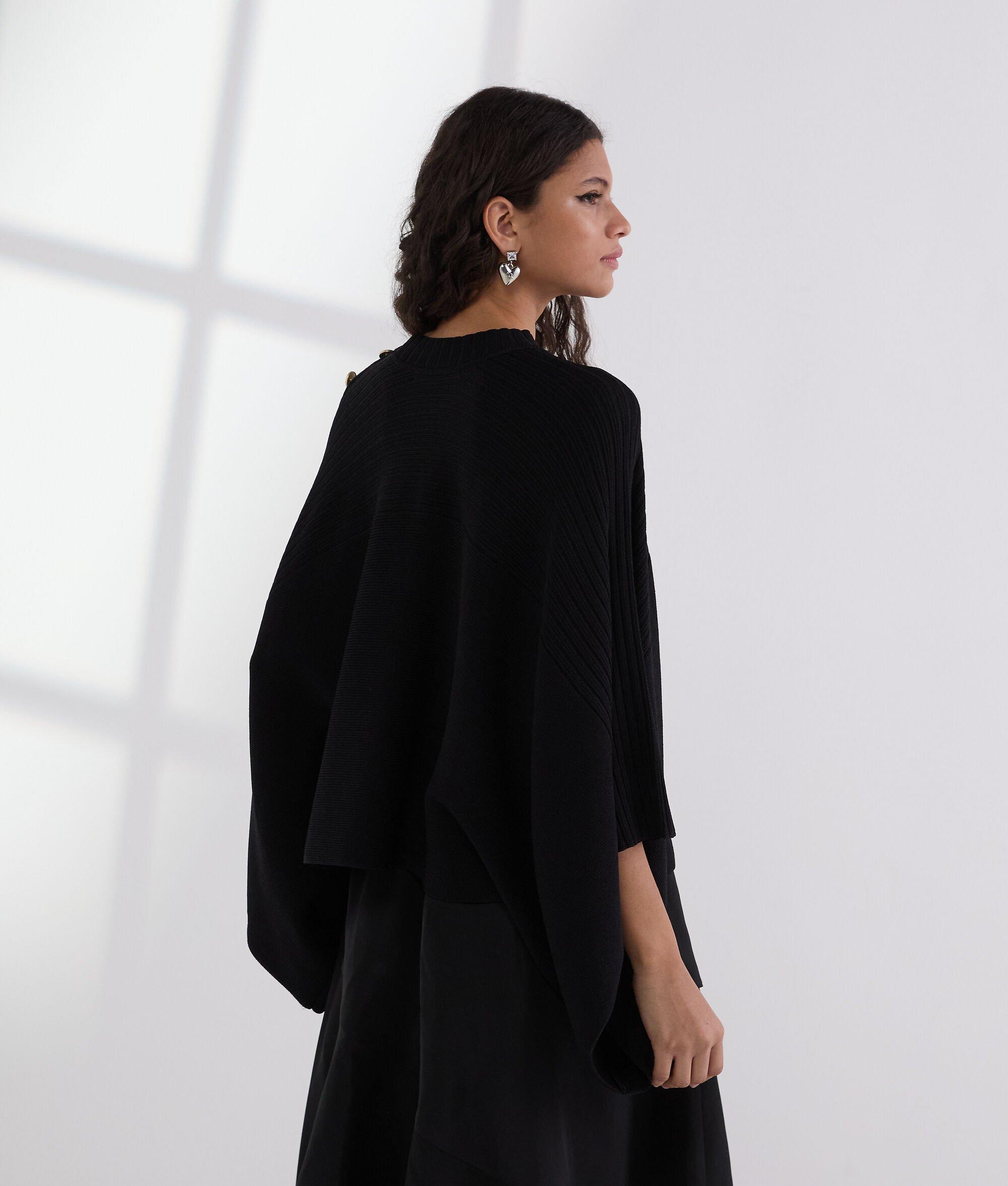 RIB-KNIT PONCHO Product Image