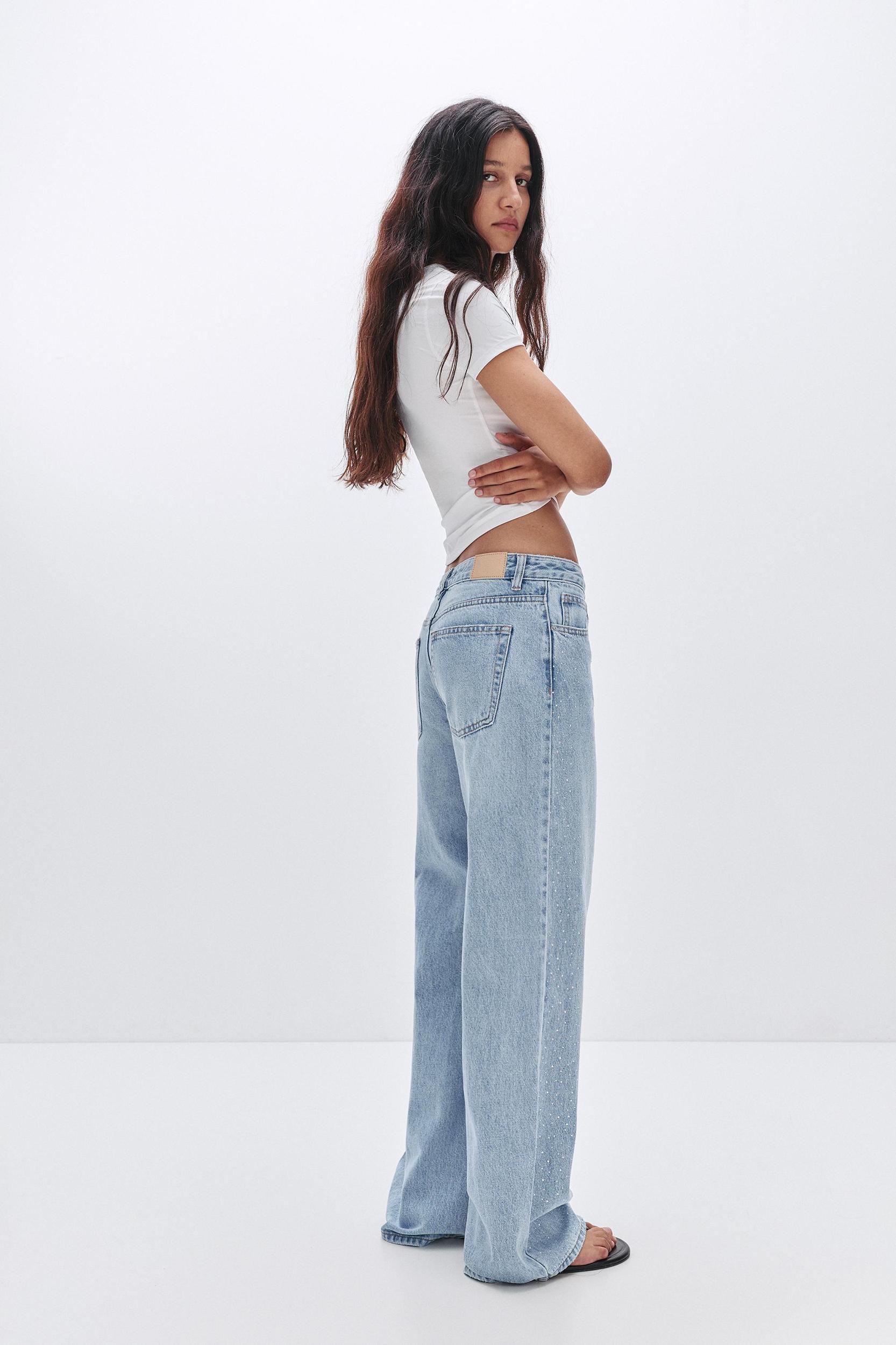 Straight-leg shimmery baggy jeans Product Image