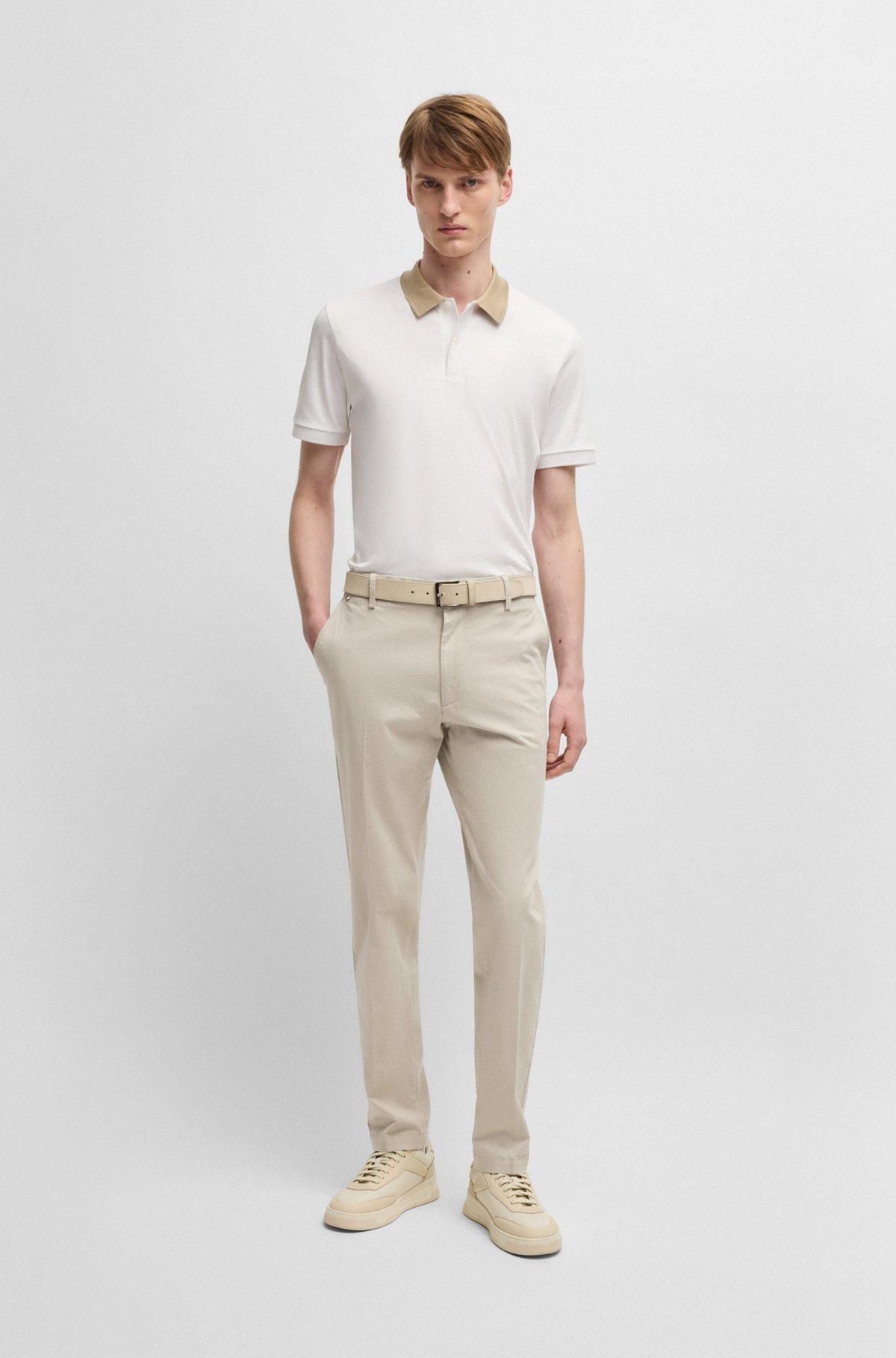 Regular-fit trousers in printed stretch cotton Product Image