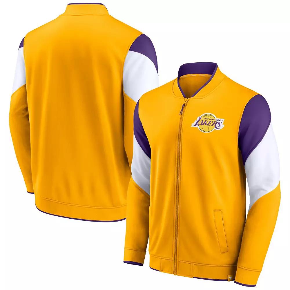 Men's Fanatics Branded Gold/Purple Los Angeles Lakers League Best Performance Full-Zip Top,  Product Image