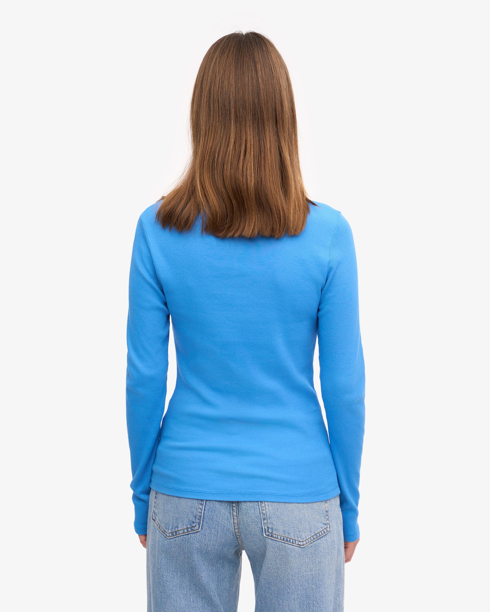 Women Organic Rib LS T-Shirt - Pacific Blue Product Image