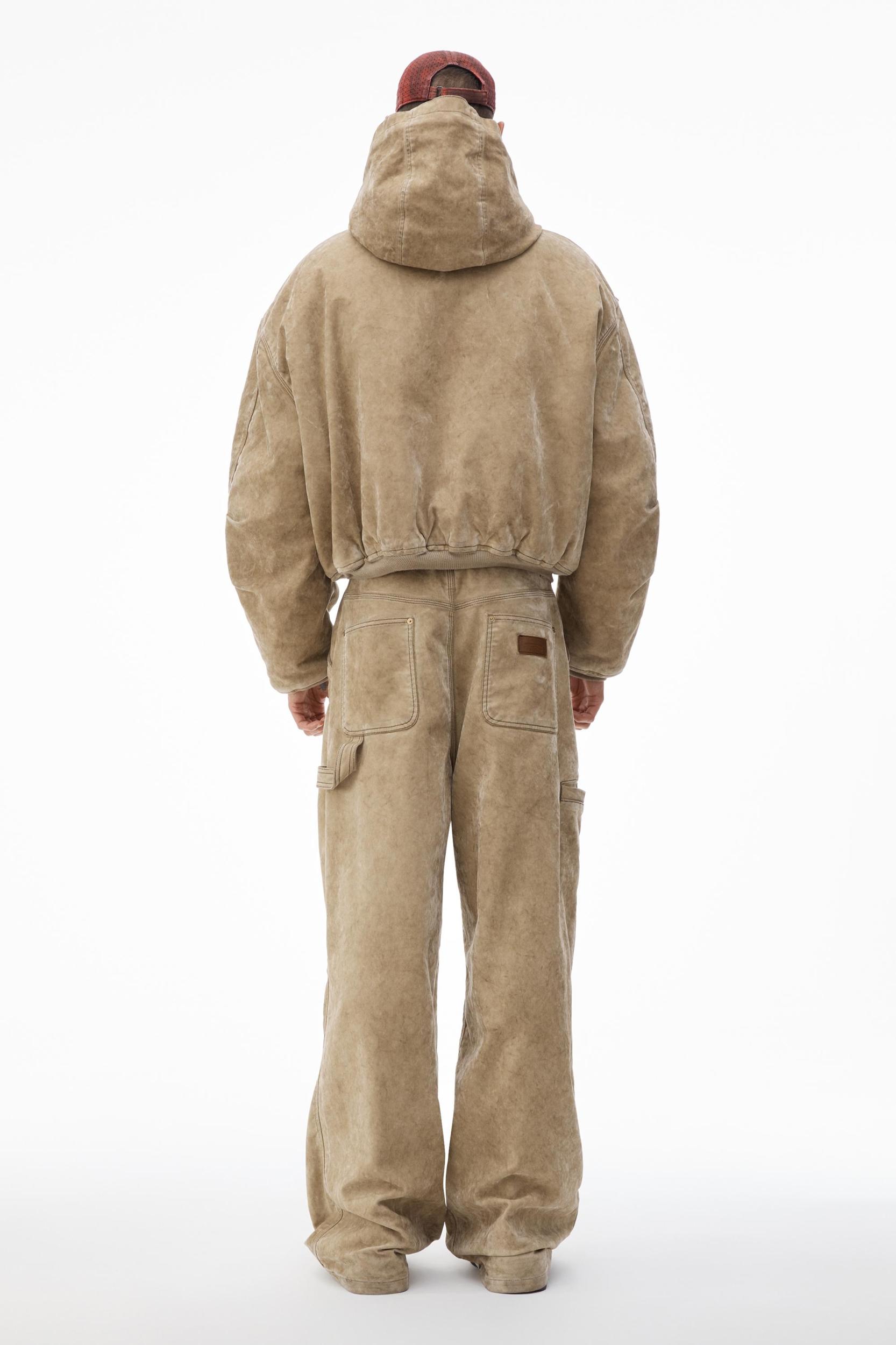 Hooded Workwear Jacket With Weathered Flocking Product Image