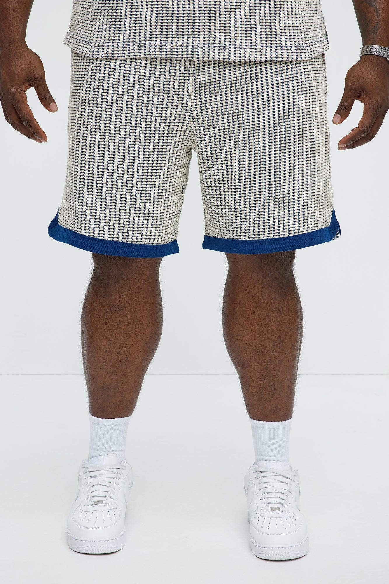 Devin Crochet Contrast Trim Shorts - Blue/combo Product Image