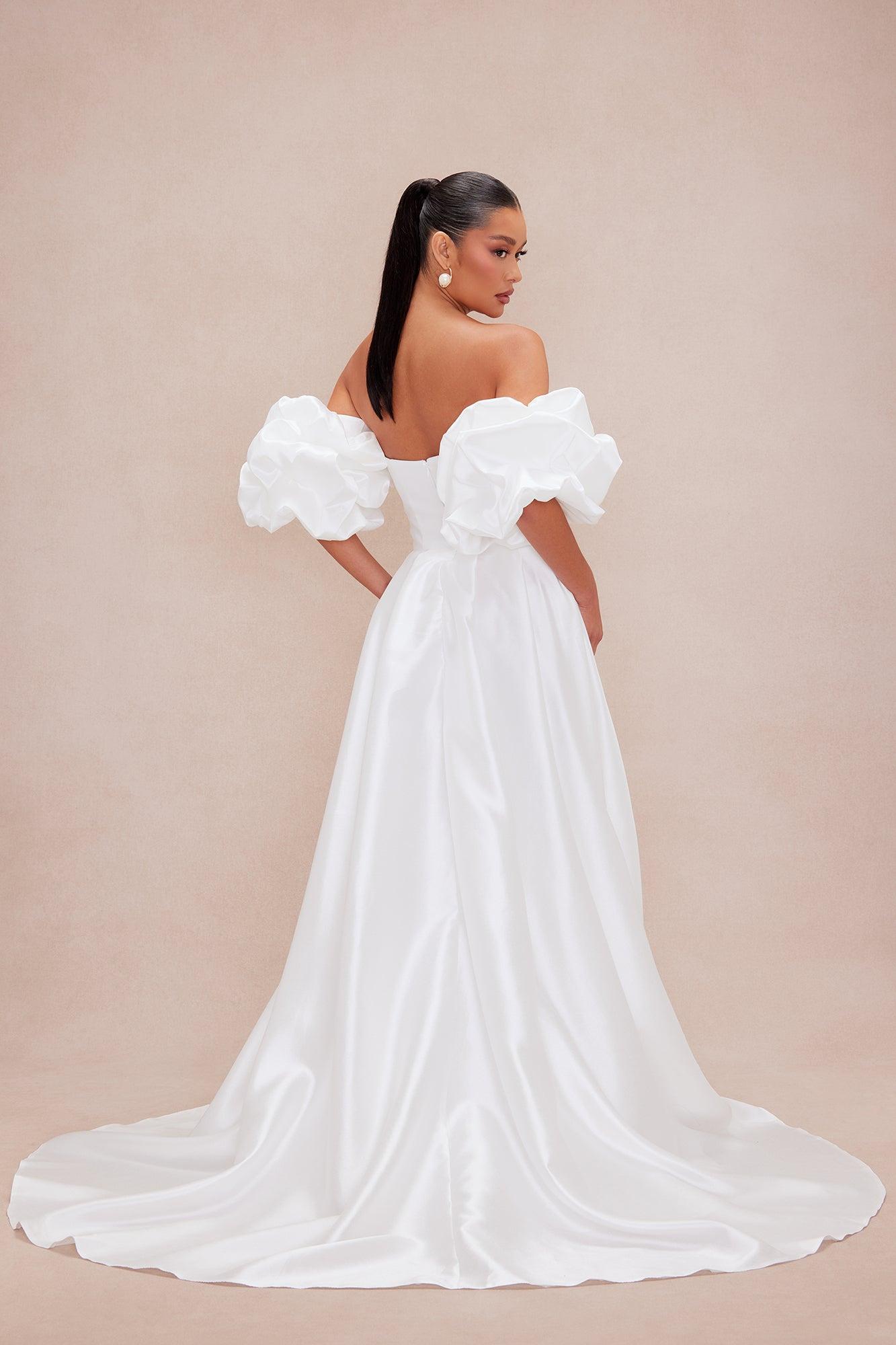Lovers Lane Taffeta Gown - White Product Image