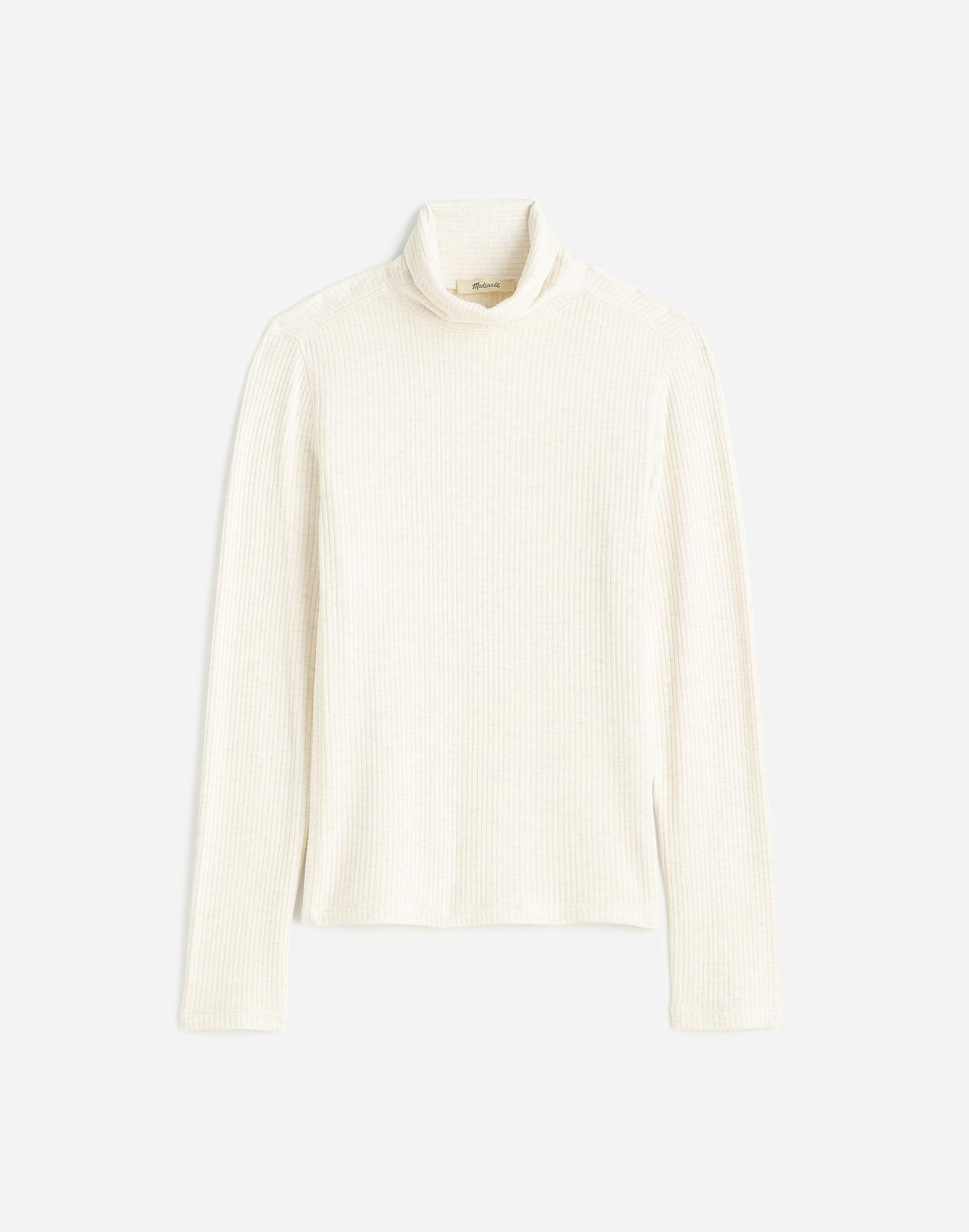 Ribbed Turtleneck Long-Sleeve Tee Product Image