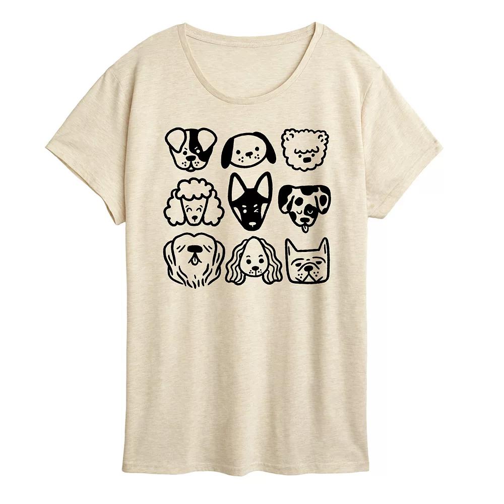 Women's Dog Faces Grid Graphic Tee,  Product Image