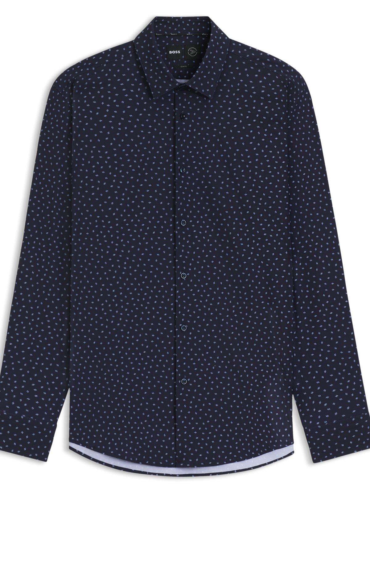 Slim-fit shirt in printed performance-stretch jersey Product Image