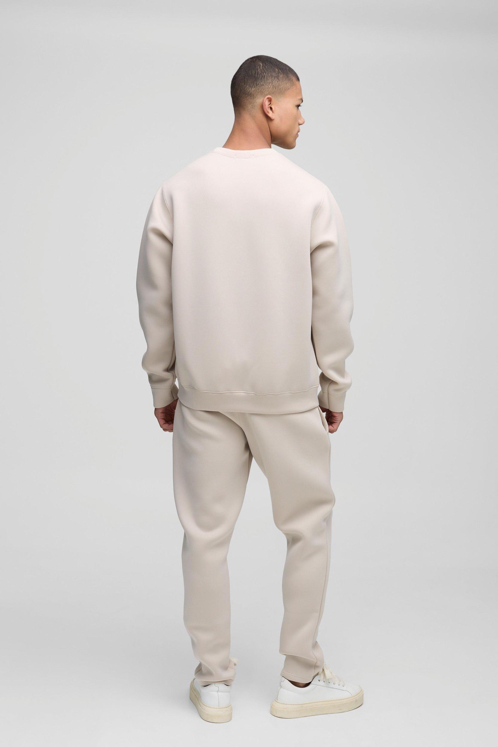 Regular Fit Bonded Scuba Sweatshirt Tracksuit | boohooMAN USA Product Image