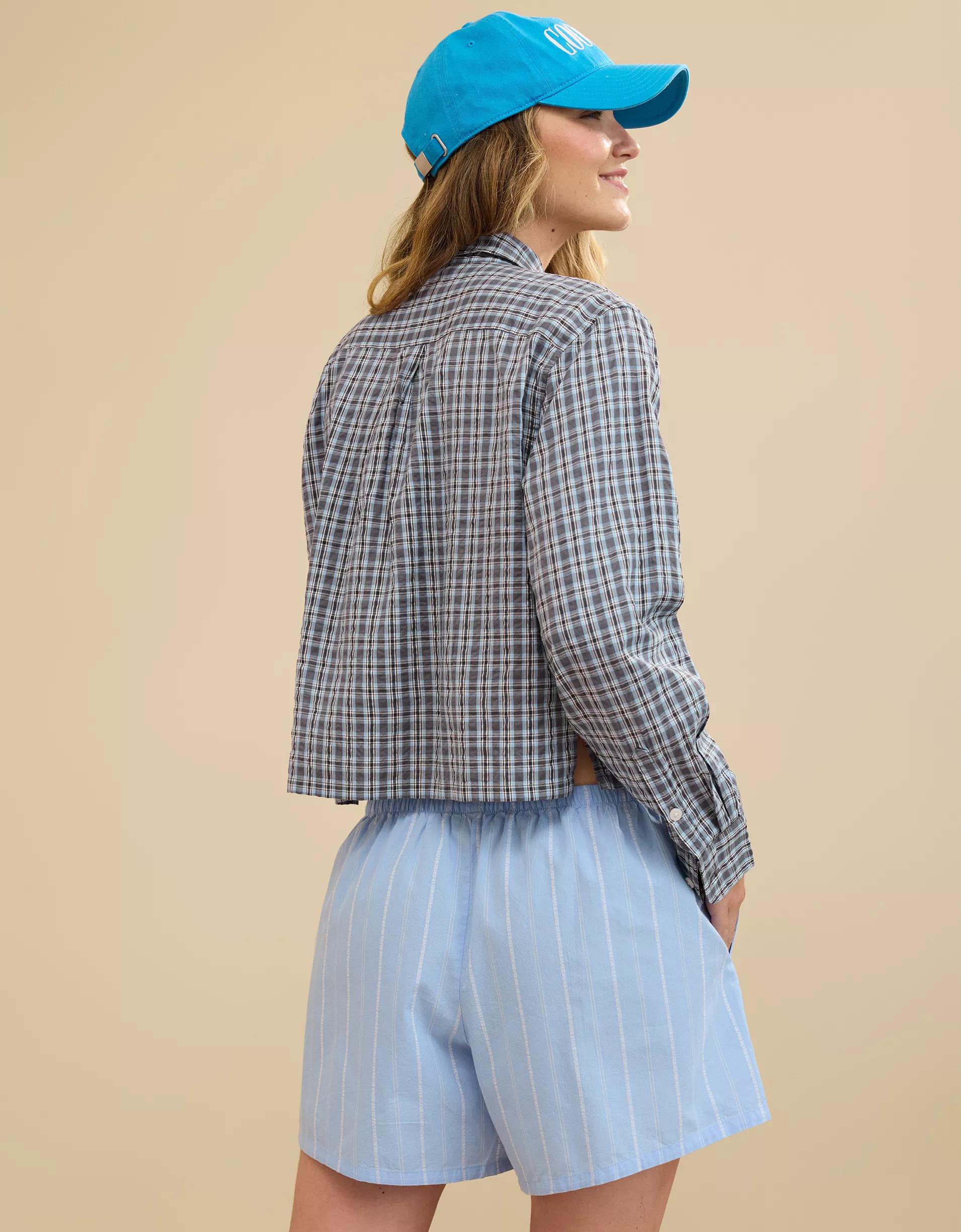 Aerie Off-Duty Seersucker Pajama Shirt Product Image