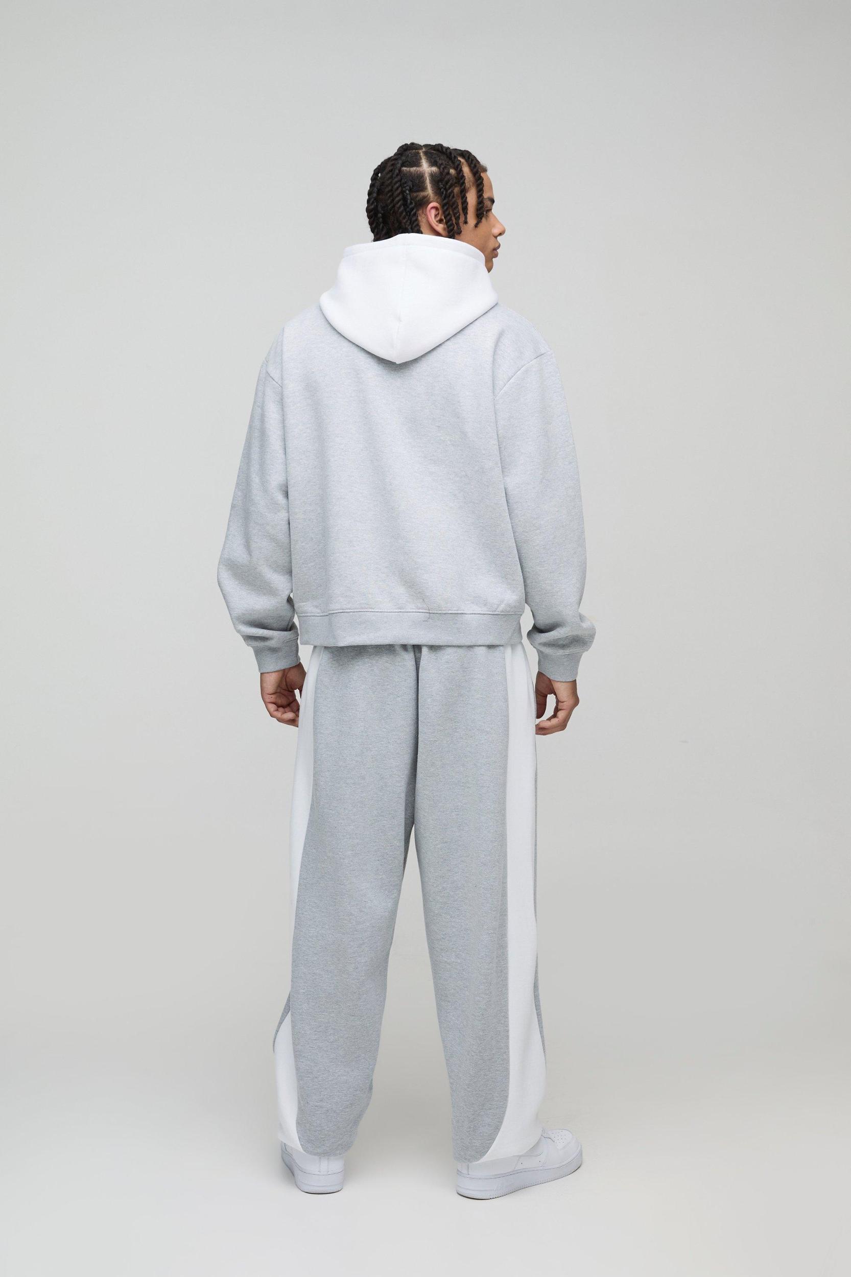 Oversized Boxy Colour Block Puff Print Tracksuit | boohooMAN USA Product Image