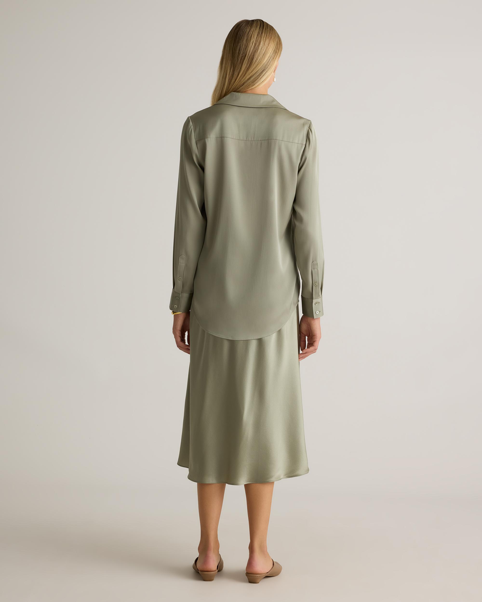 Quince | Women's Washable Stretch Silk Notch Collar Blouse Product Image