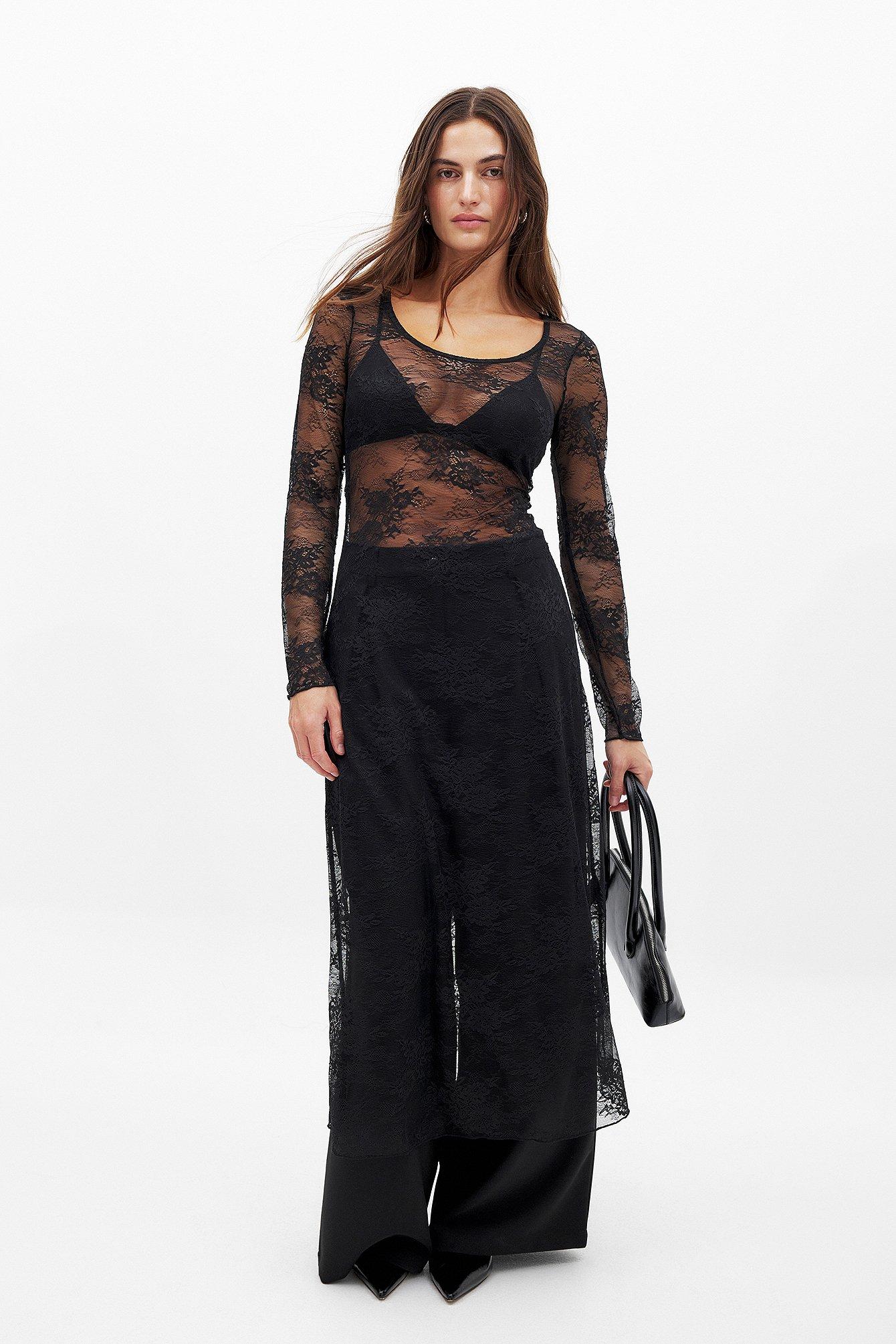 Long Sleeve Lace Maxi Dress Product Image
