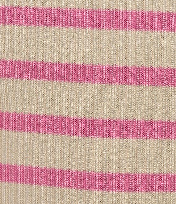Signature 8 Crew Neck Sleeveless Stripe Knit Mini Dress Product Image