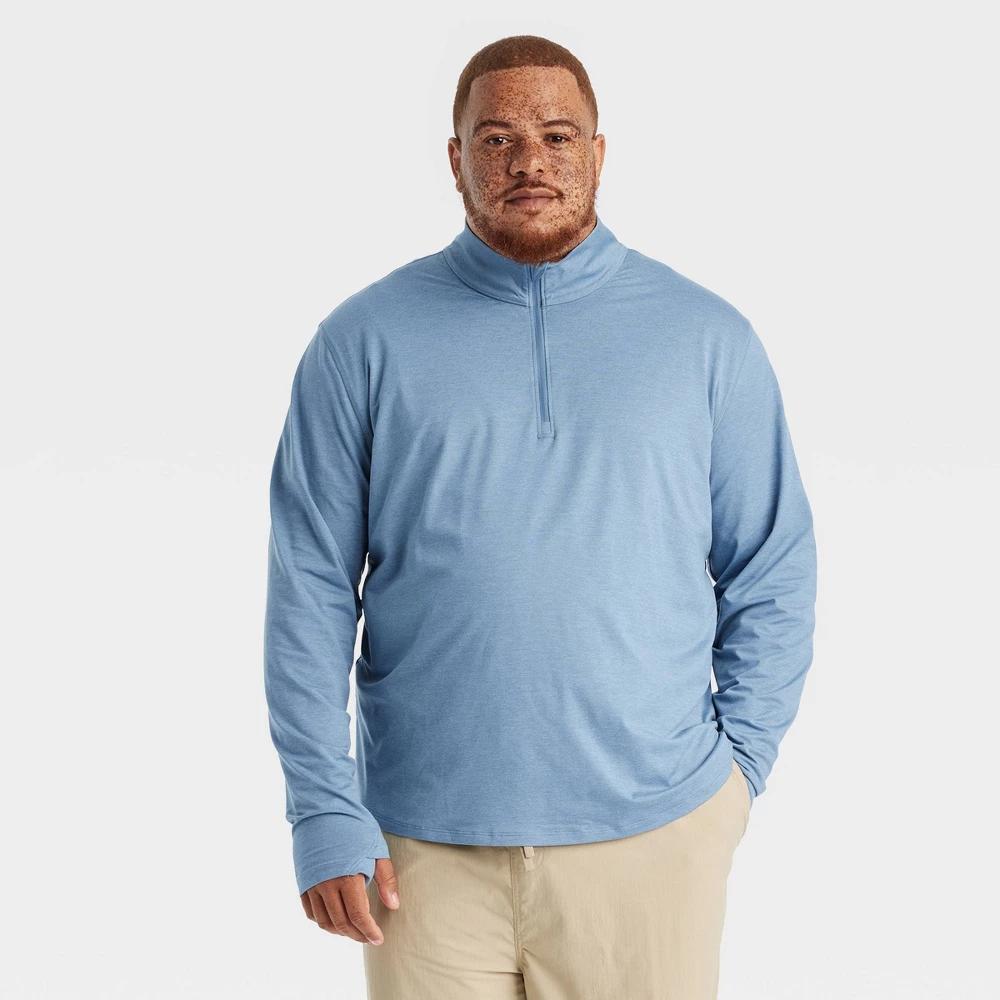 Men's Big Cotton Fleece Hooded Sweatshirt - All In Motion™ 2XL: Recycled Polyester Lining, Kangaroo Pocket, Drawstring Hood Product Image