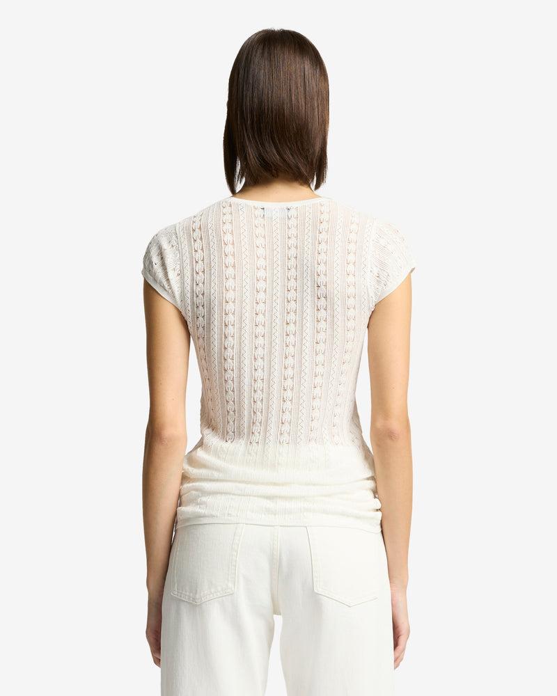 Short Sleeve Pointelle Crew Sweater Product Image