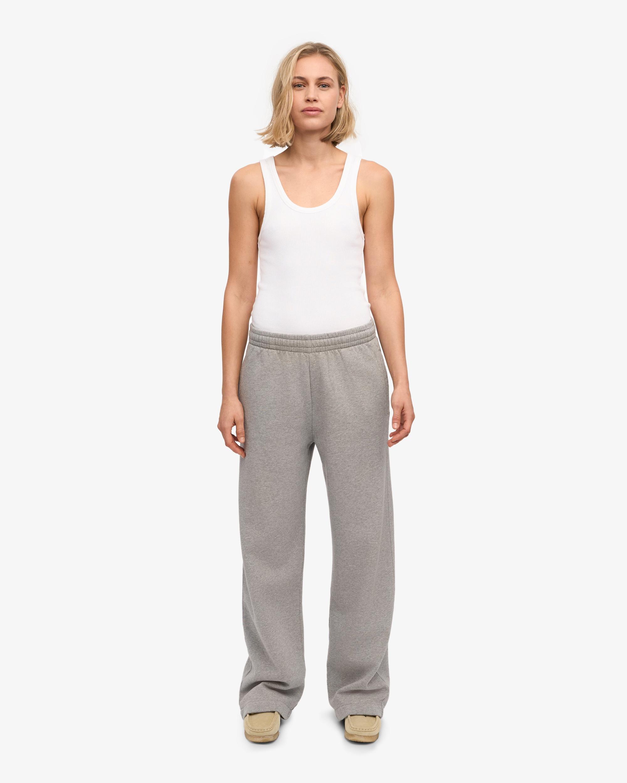 Organic Straight Leg Sweatpants - Heather Grey Product Image