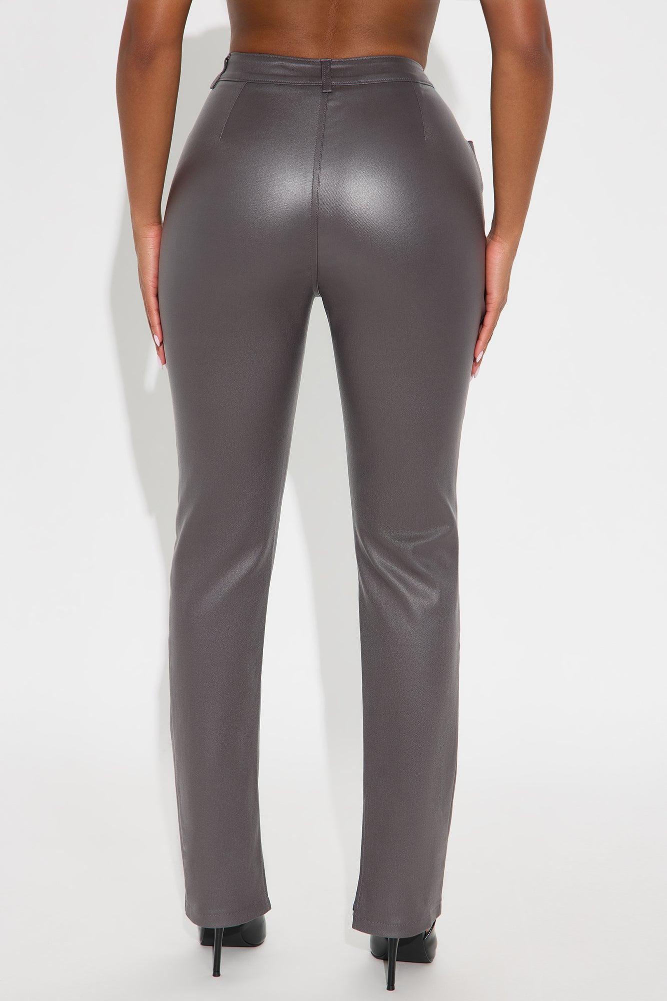 Gia Faux Leather Skinny Pant - Charcoal Female Product Image