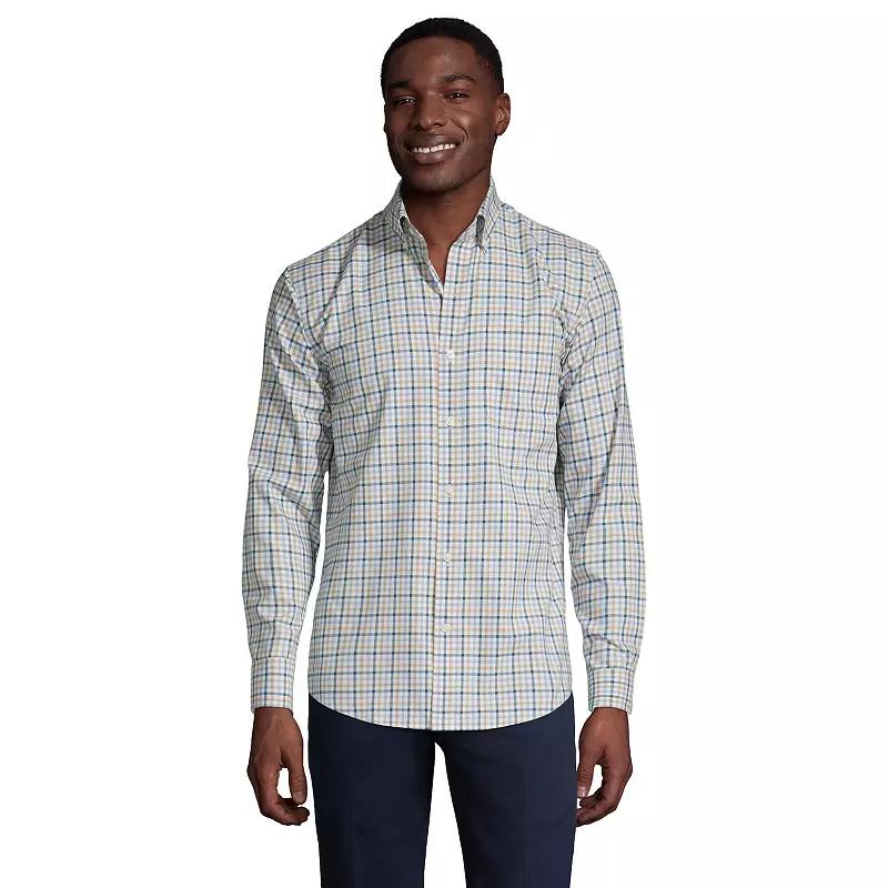 Men's Lands' End Tailored Fit No Iron Twill Long Sleeve Shirt,  Product Image