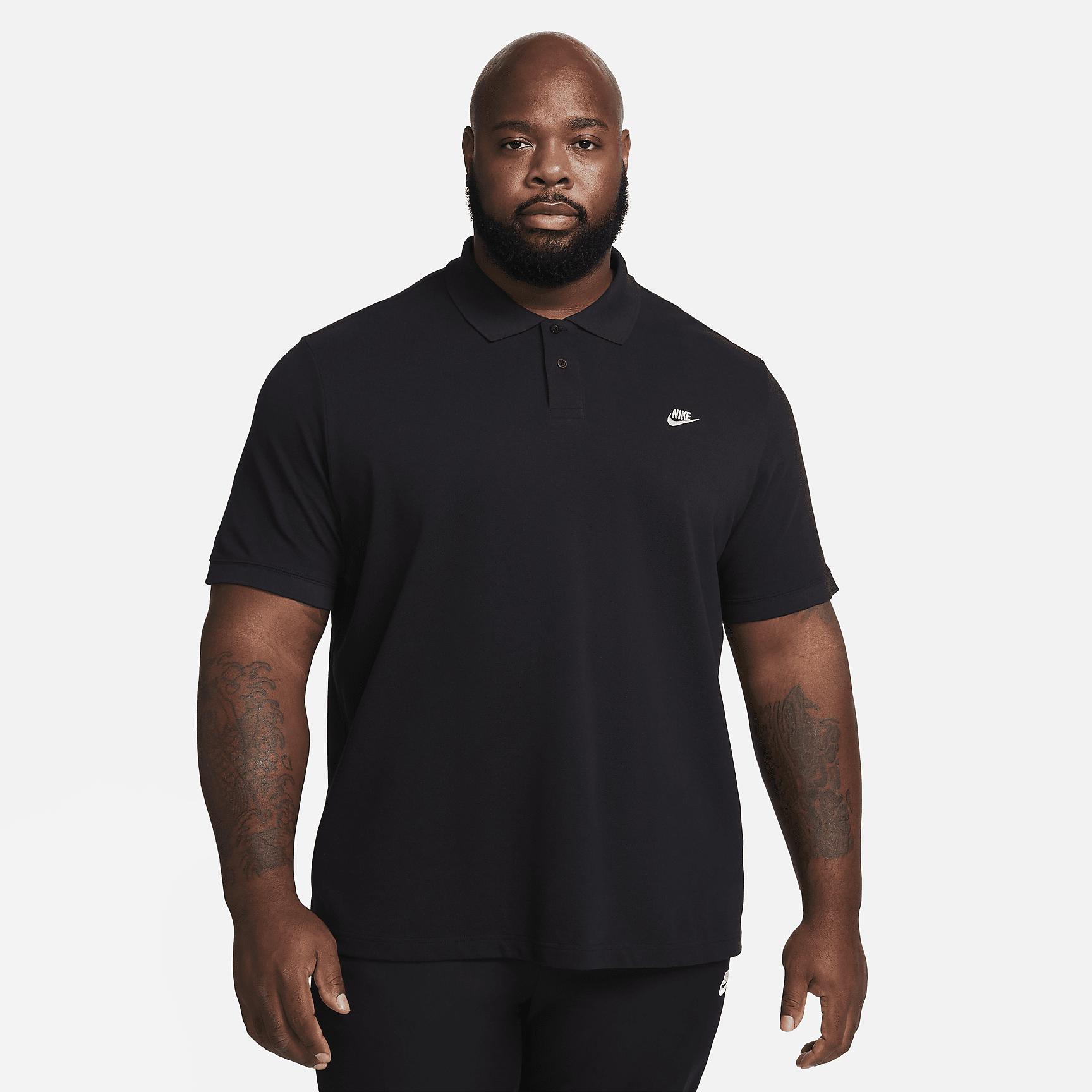 Nike Mens Nike Club SS Polo Pique - Mens Black/White Product Image