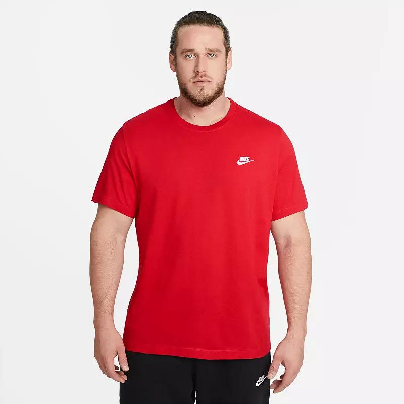 Nike Mens Nike NSW Club Short Sleeve T-Shirt - Mens University Red/White Product Image