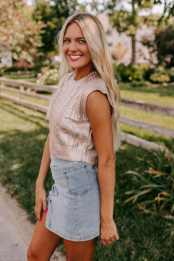 Shine Bright Cable Knit Metallic Top Product Image