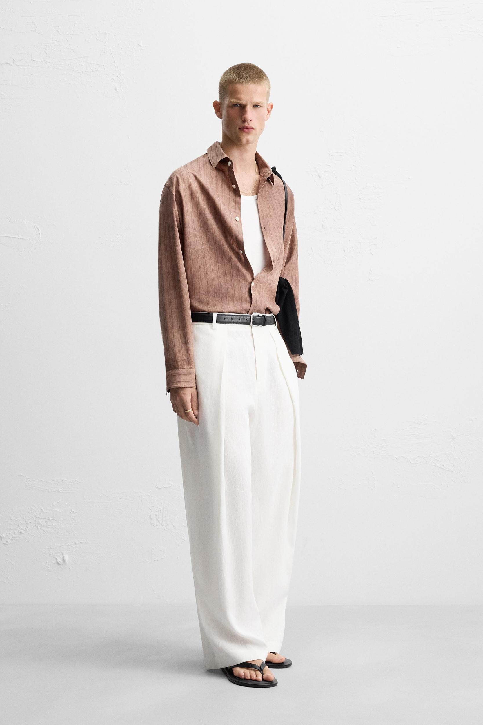 WASHED EFFECT STRIPED SHIRT Product Image