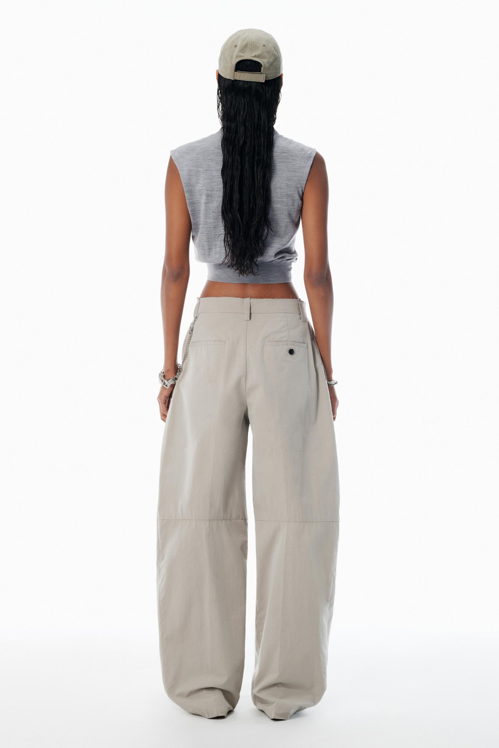 Grey Cotton-blend Balloon-leg Pants Product Image