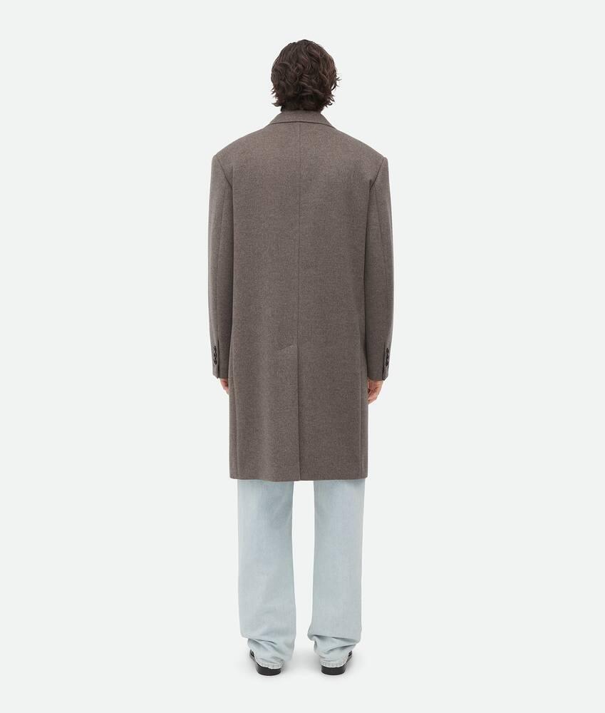 Men's Double Wool And Cashmere Coat in Peppercorn melange Product Image