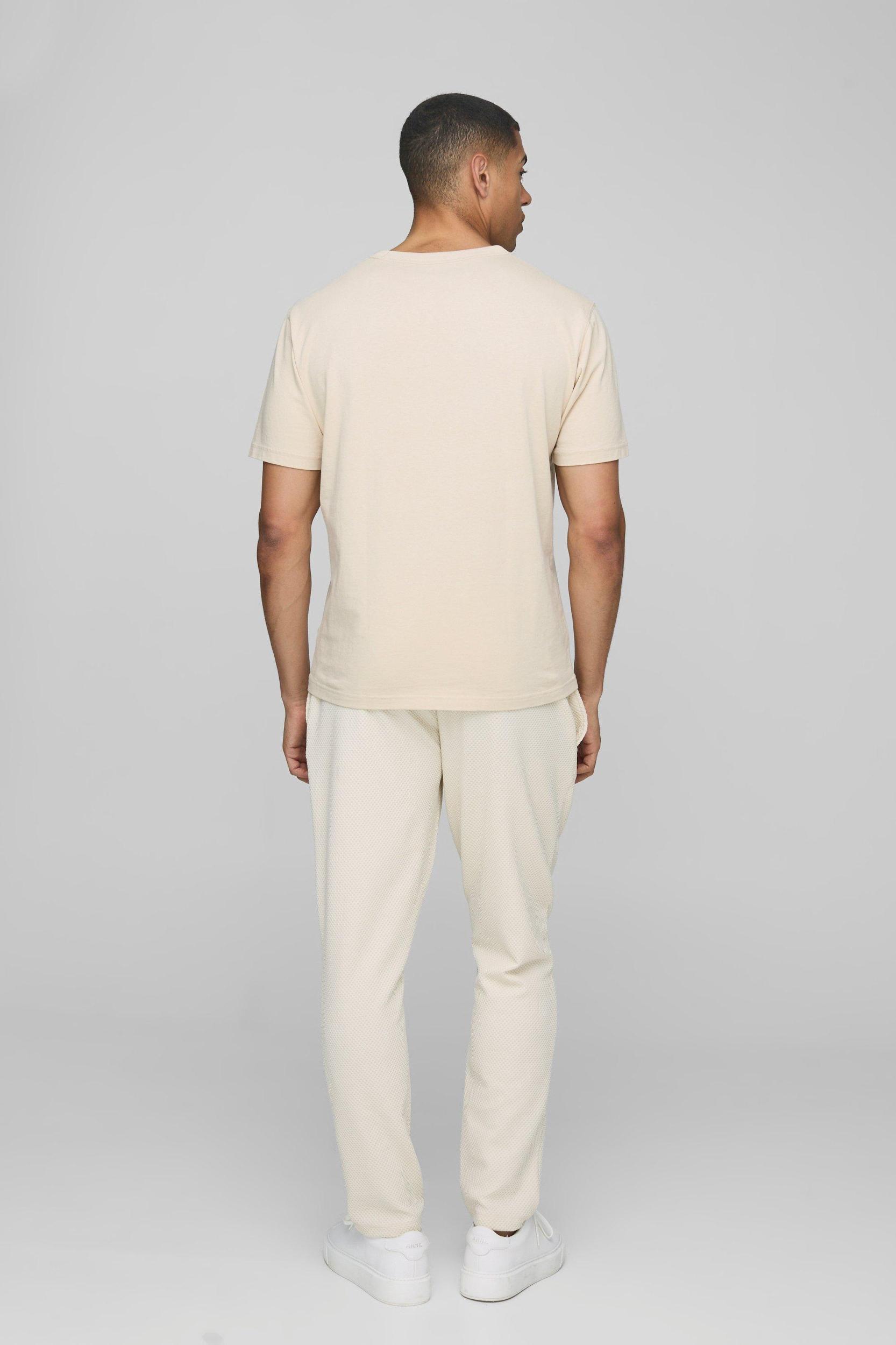 Cropped Tapered Textured Sweatpants | boohooMAN USA Product Image