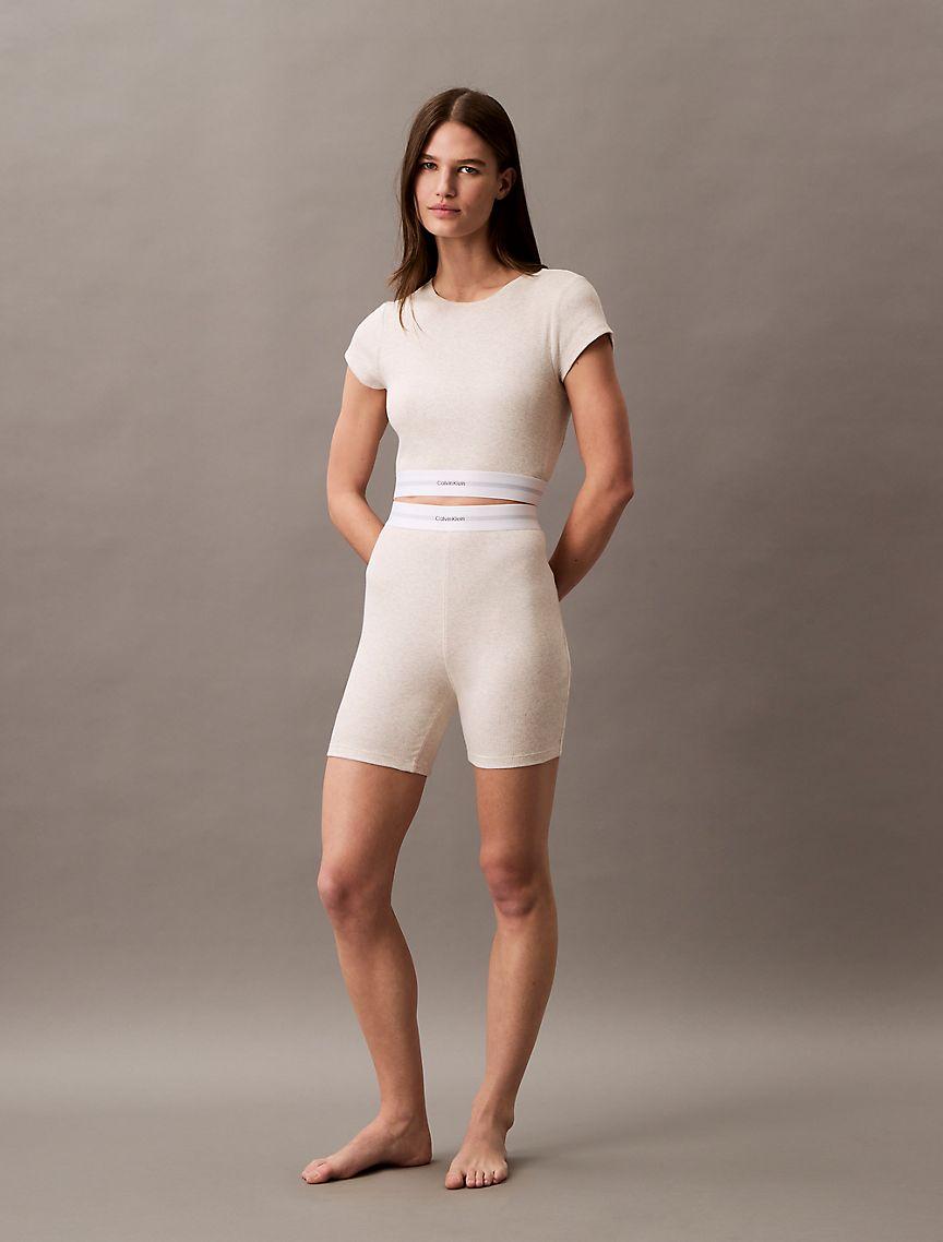 Cotton Stretch Rib Cropped Tee Product Image