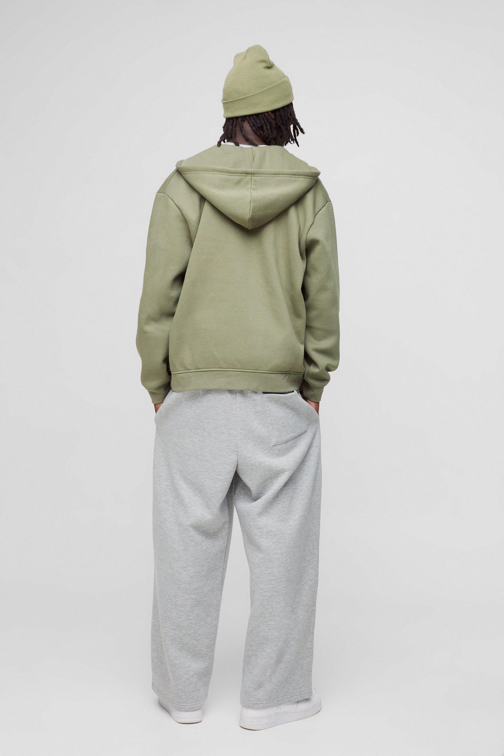 330GSM Oversized Basic Zip Through Hoodie | boohooMAN USA Product Image
