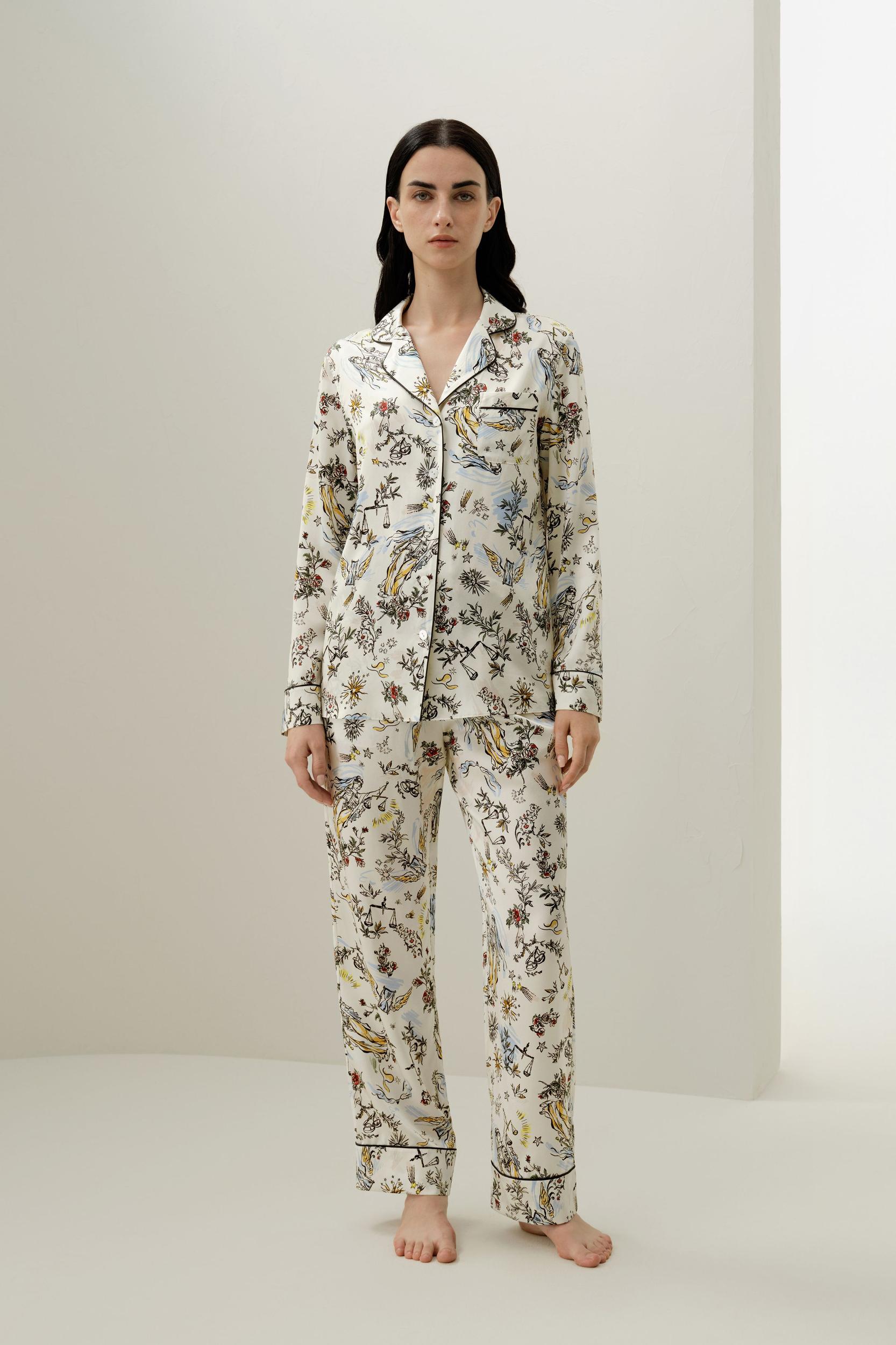 Libra Zodiac Classic Silk Pajama Set Product Image