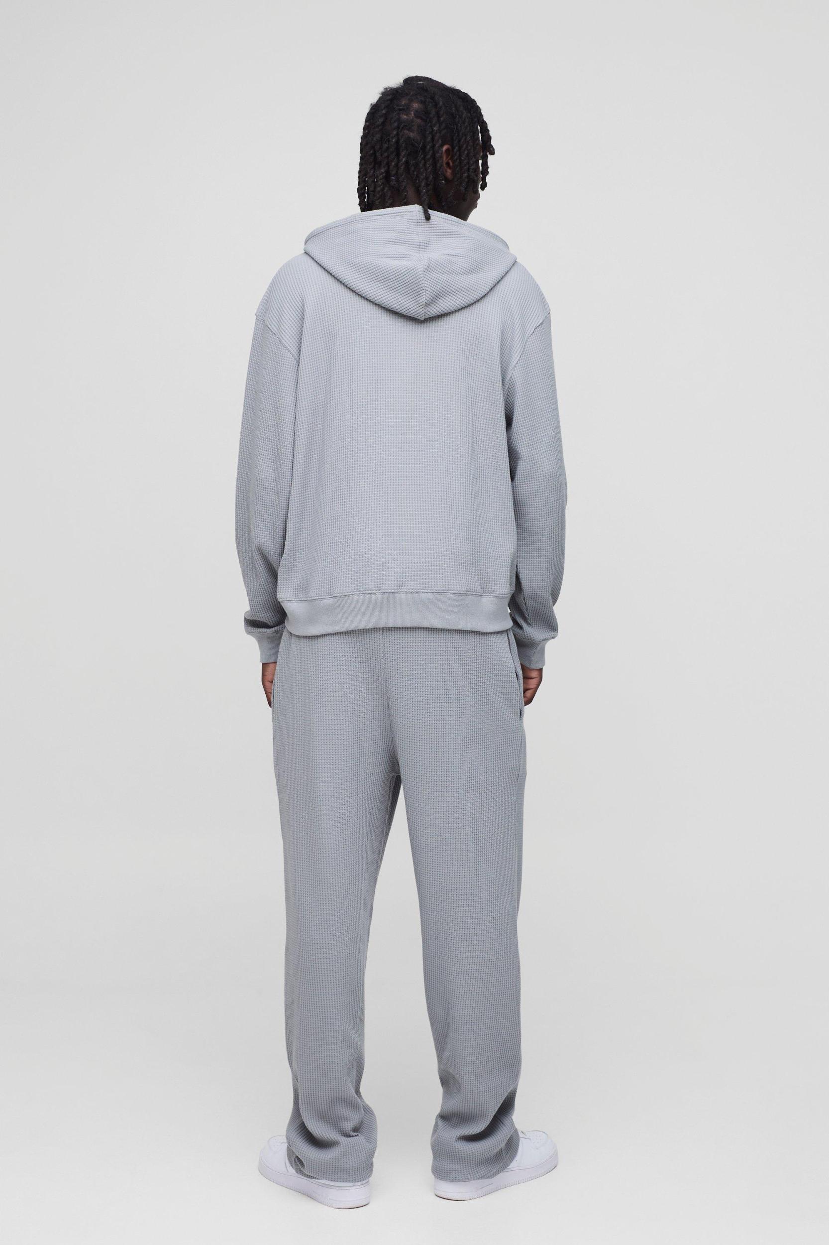 Straight Leg Waffle Sweatpants | boohooMAN USA Product Image
