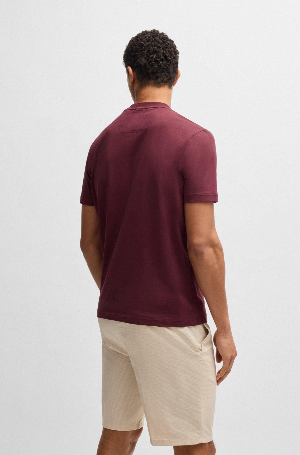 BOSS - Stretch-cotton T-shirt with large logo - Dark Blue Product Image