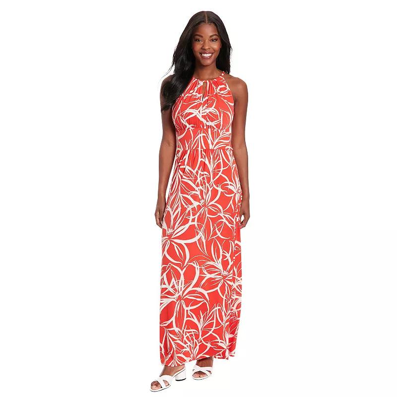 Womens London Times Scroll Halter Maxi Dress Product Image