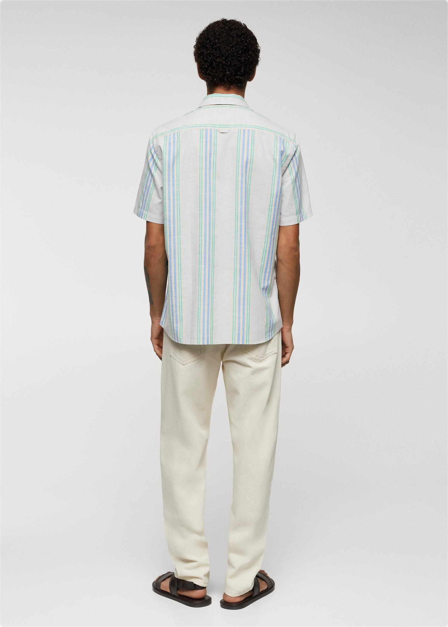 Regular-fit printed cotton shirt - Men | MANGO USA Product Image