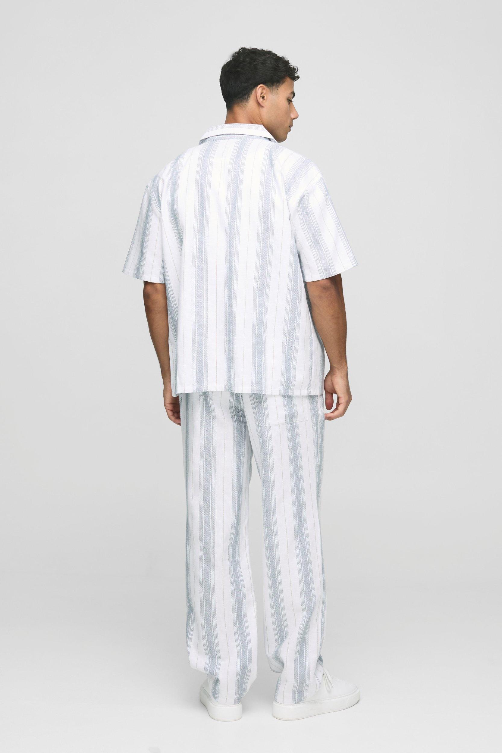 Oversized Textured Shirt & Relaxed Trouser Set | boohooMAN USA Product Image
