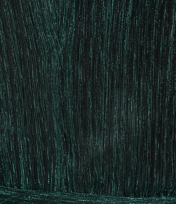 Leslie Fay V-Neck Long Balloon Sleeve Tiered Skirt Tie Waist Dress Product Image