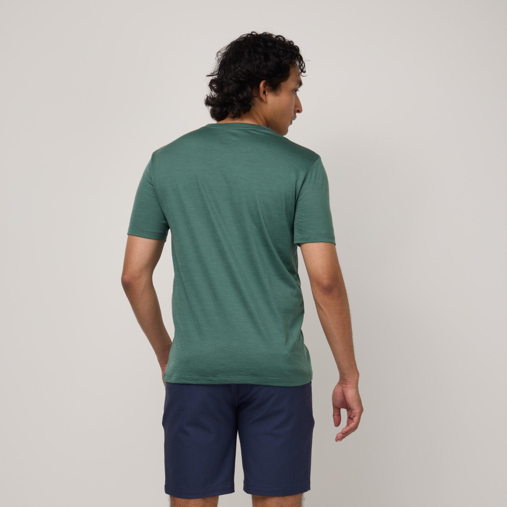 Signature Merino Wool Crew Neck Tee | Terracotta Product Image