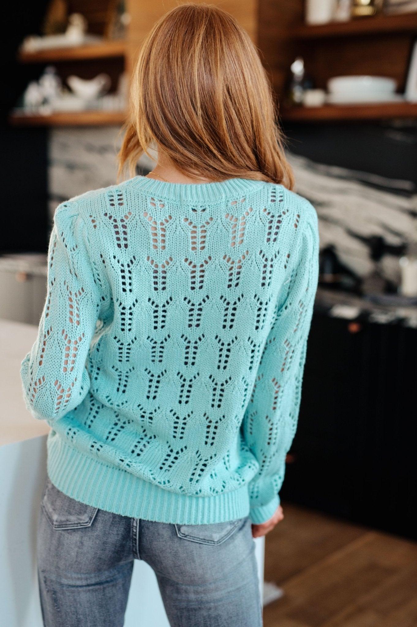 Hole In One Sheer Pointelle Knit Sweater Product Image