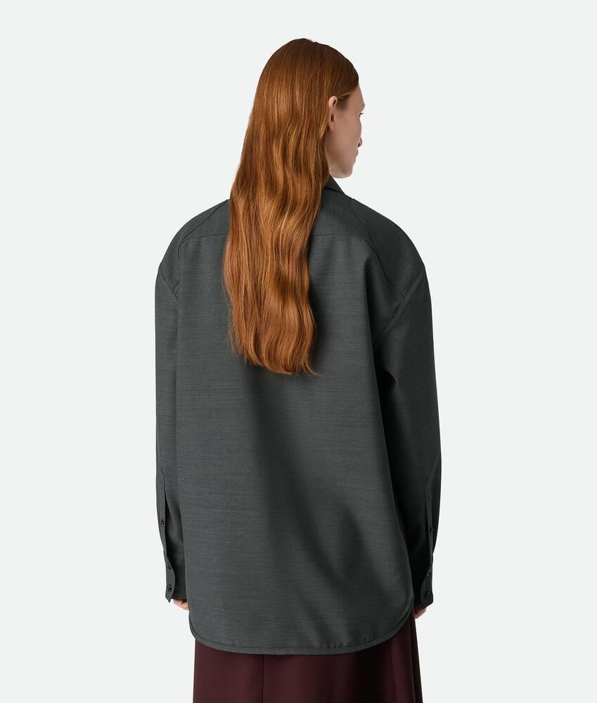Women's Light Wool Shirt in Dark grey melange Product Image